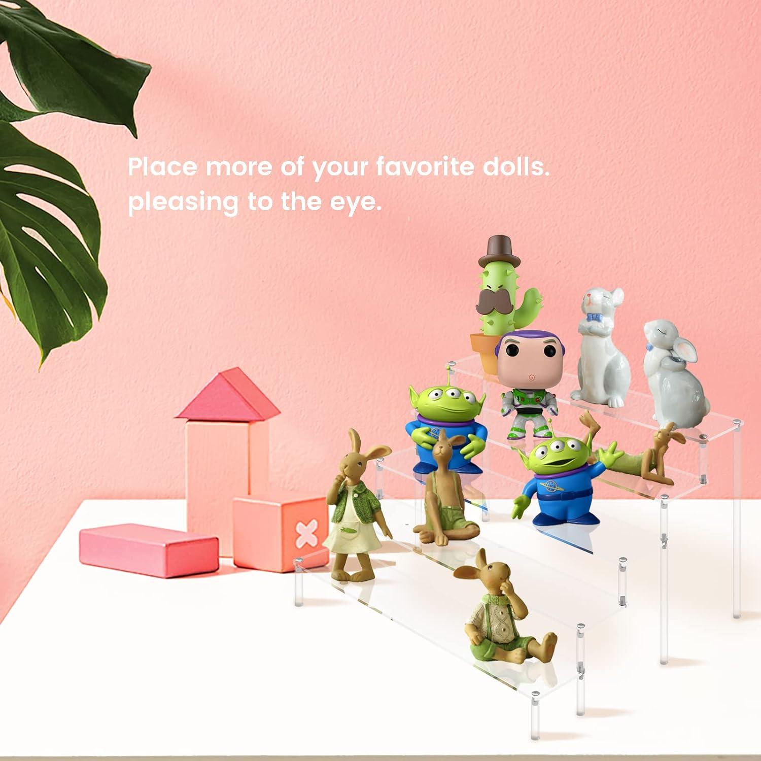 ULENDIS 2 Pack 5 Tier Acrylic Display Risers Stand Shelf, Acrylic Dessert Stands for Display for Collectibles Cupcakes Perfumes Jewel, Tabletop Perfume Cupcake Stand for Decorating & Organizing…