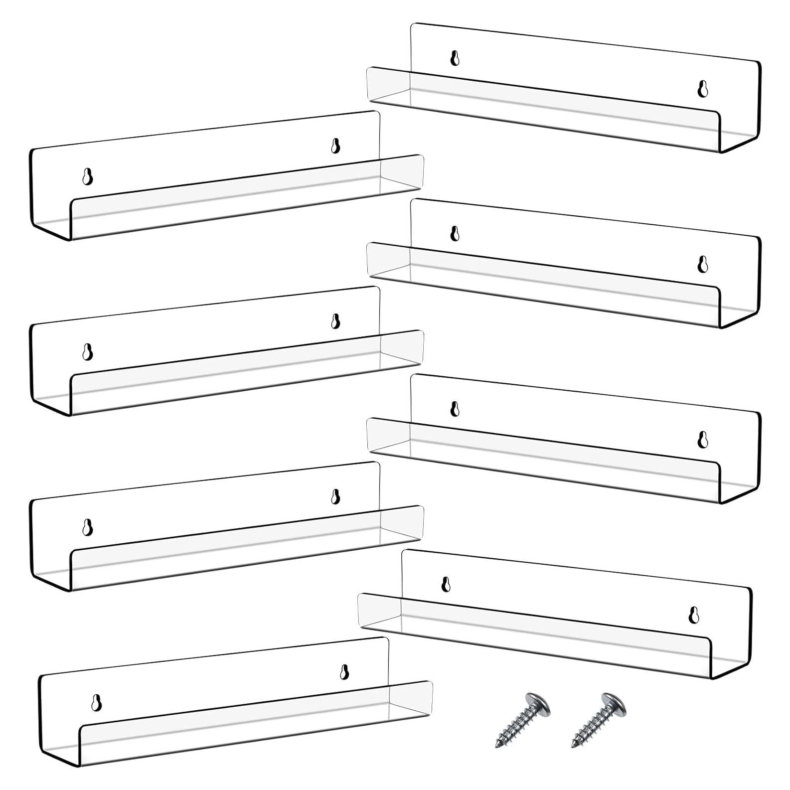 Estante Flotante Acrílico Blulu 14" 8 Paquetes Transparente