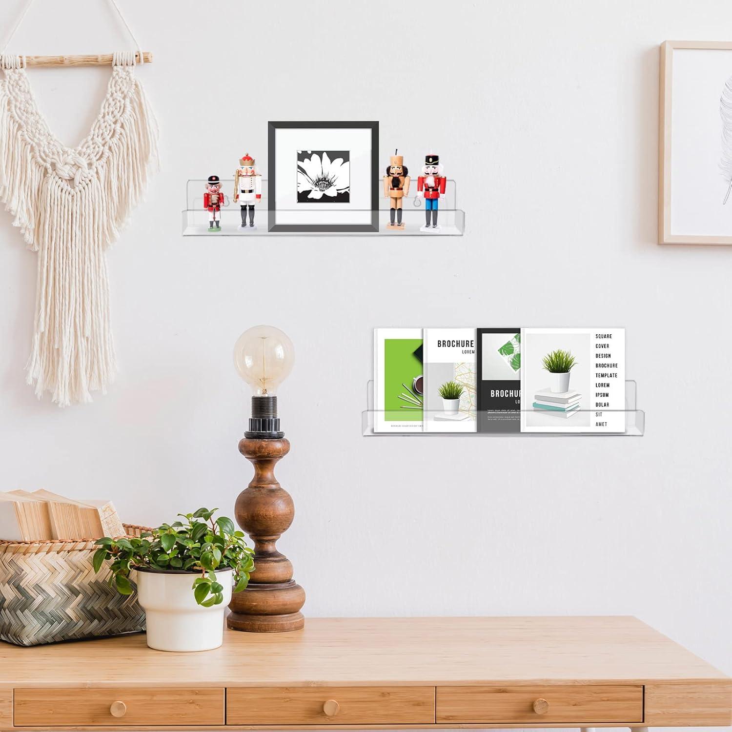 Estante Flotante Acrílico Blulu 14" 8 Paquetes Transparente