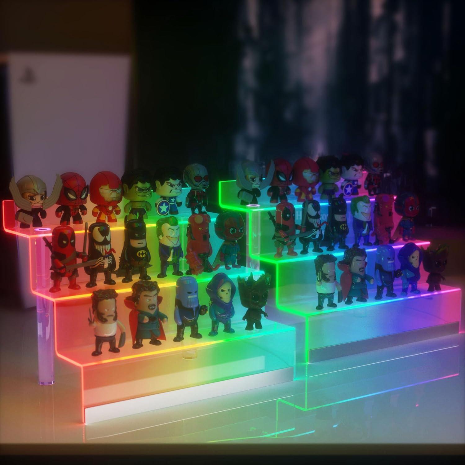 Organizador acrílico de 3 niveles con luz LED - Golener