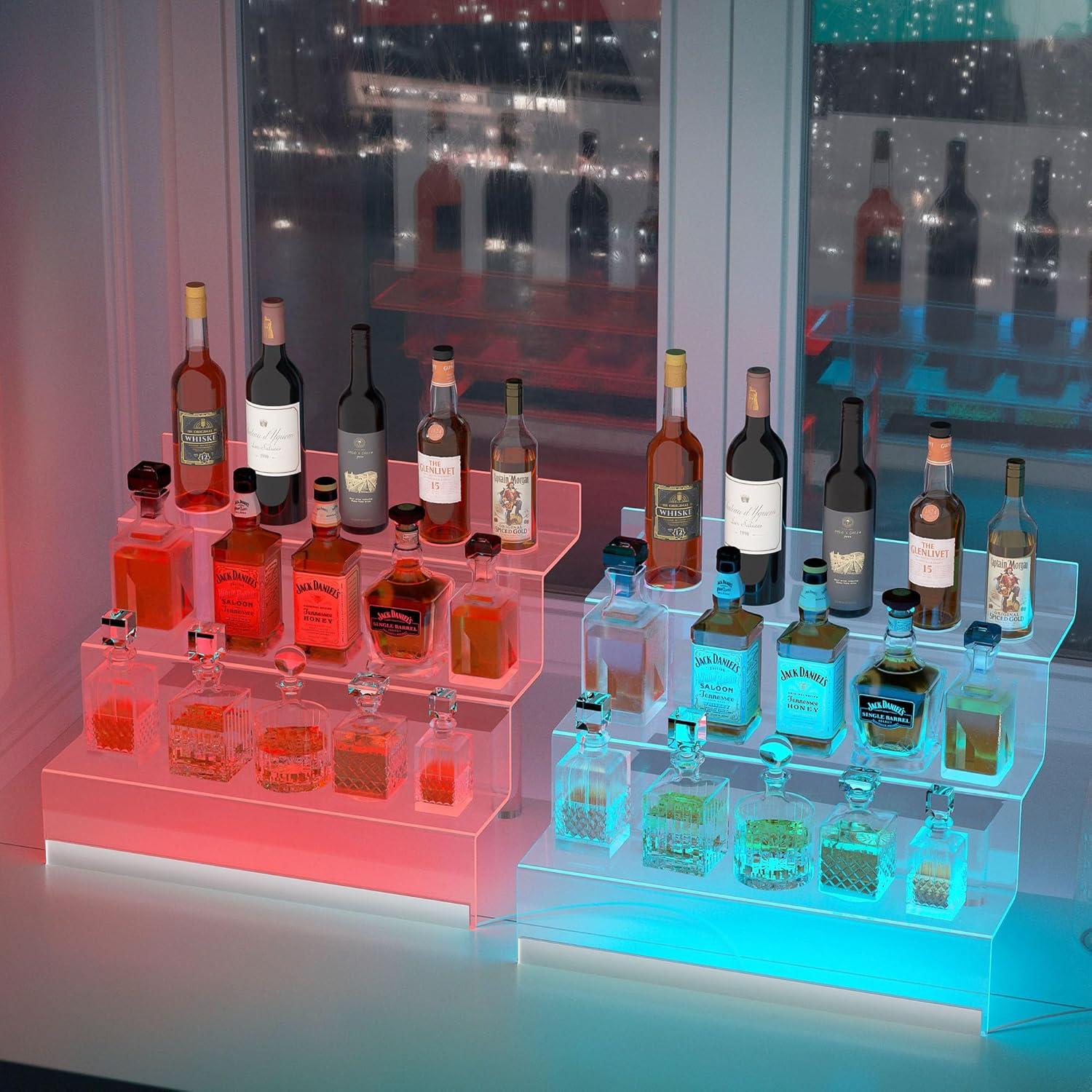 Organizador acrílico de 3 niveles con luz LED - Golener