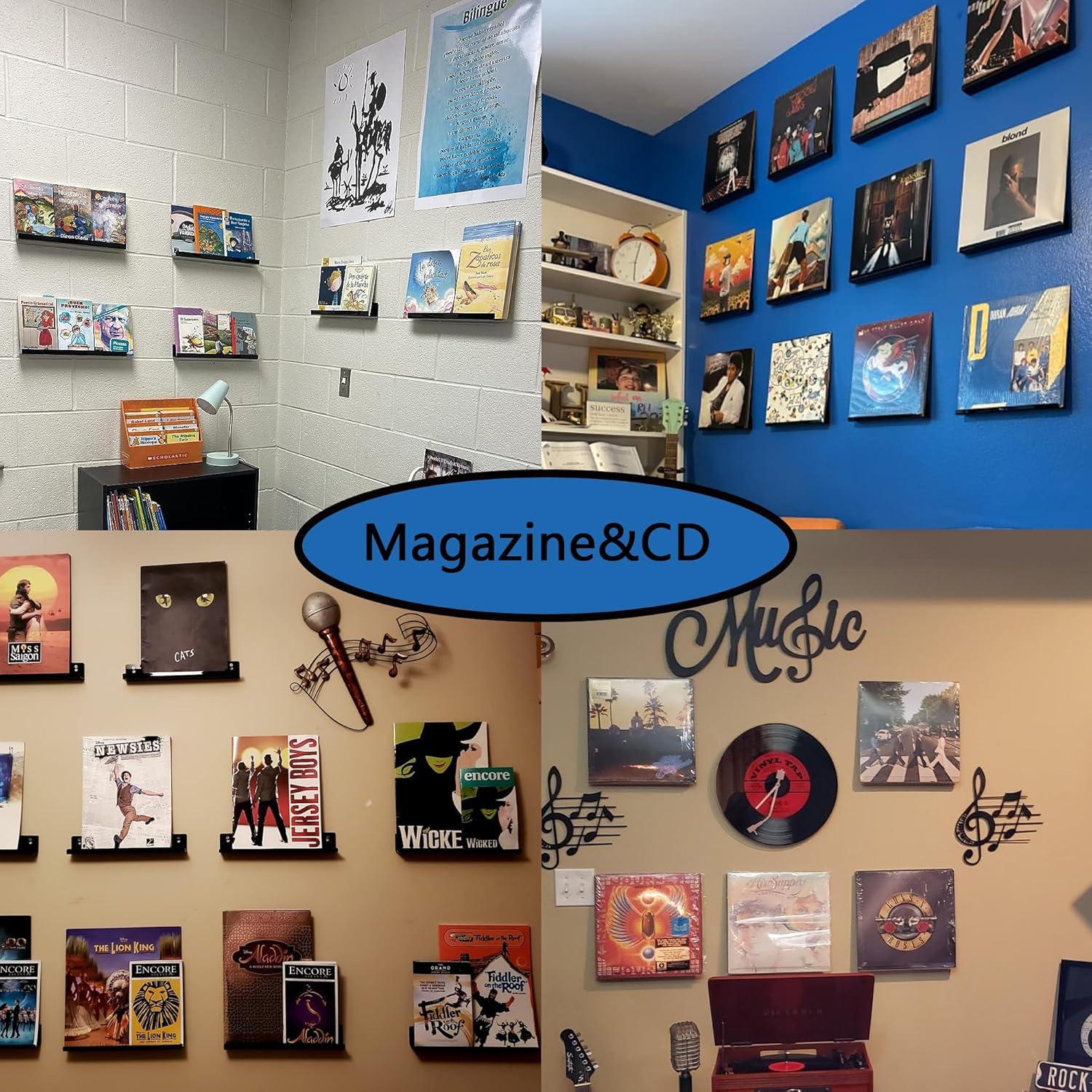 Estante de Pared Acrílico YFEEN 38.1 cm Negro - 4 Piezas