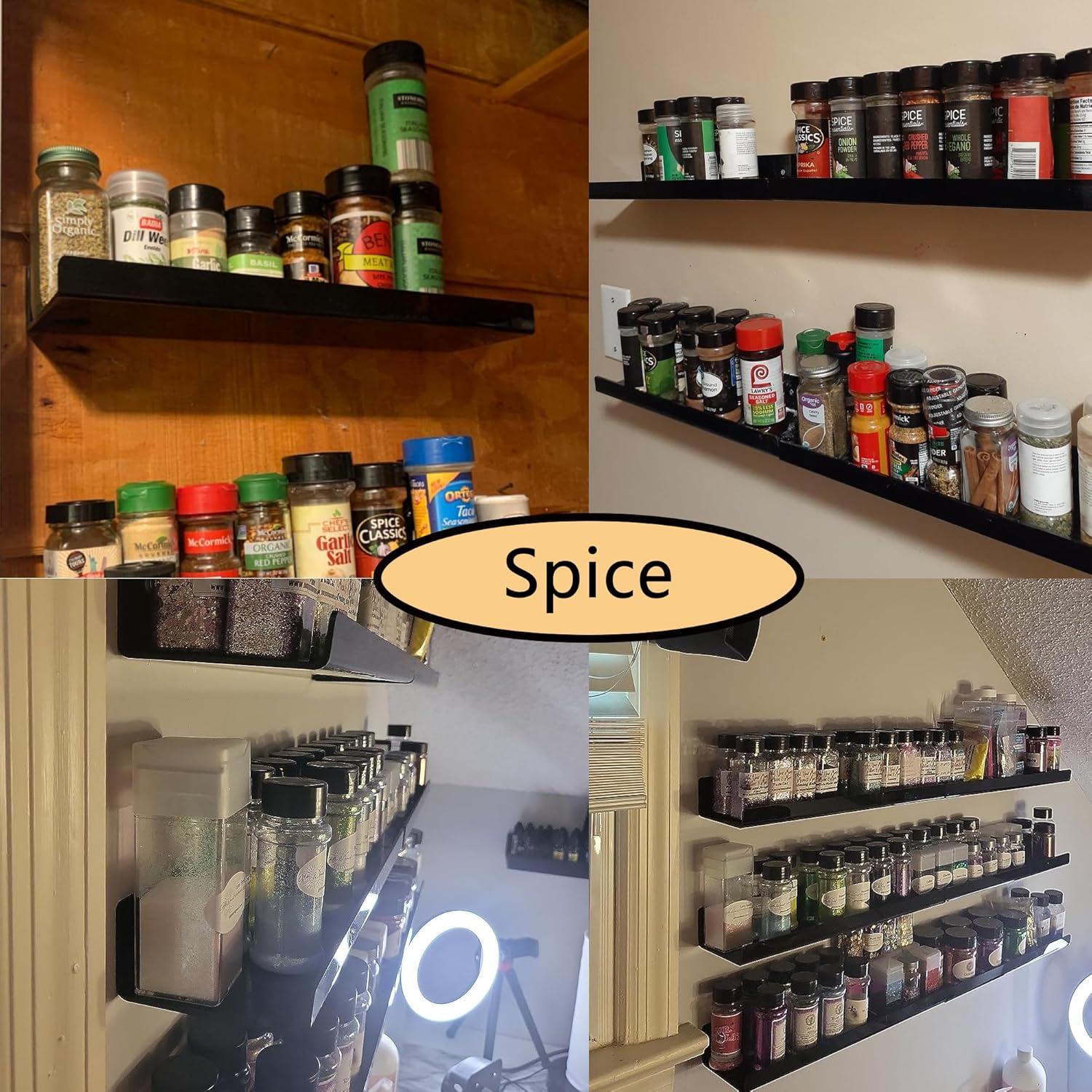 Estante de Pared Acrílico YFEEN 38.1 cm Negro - 4 Piezas