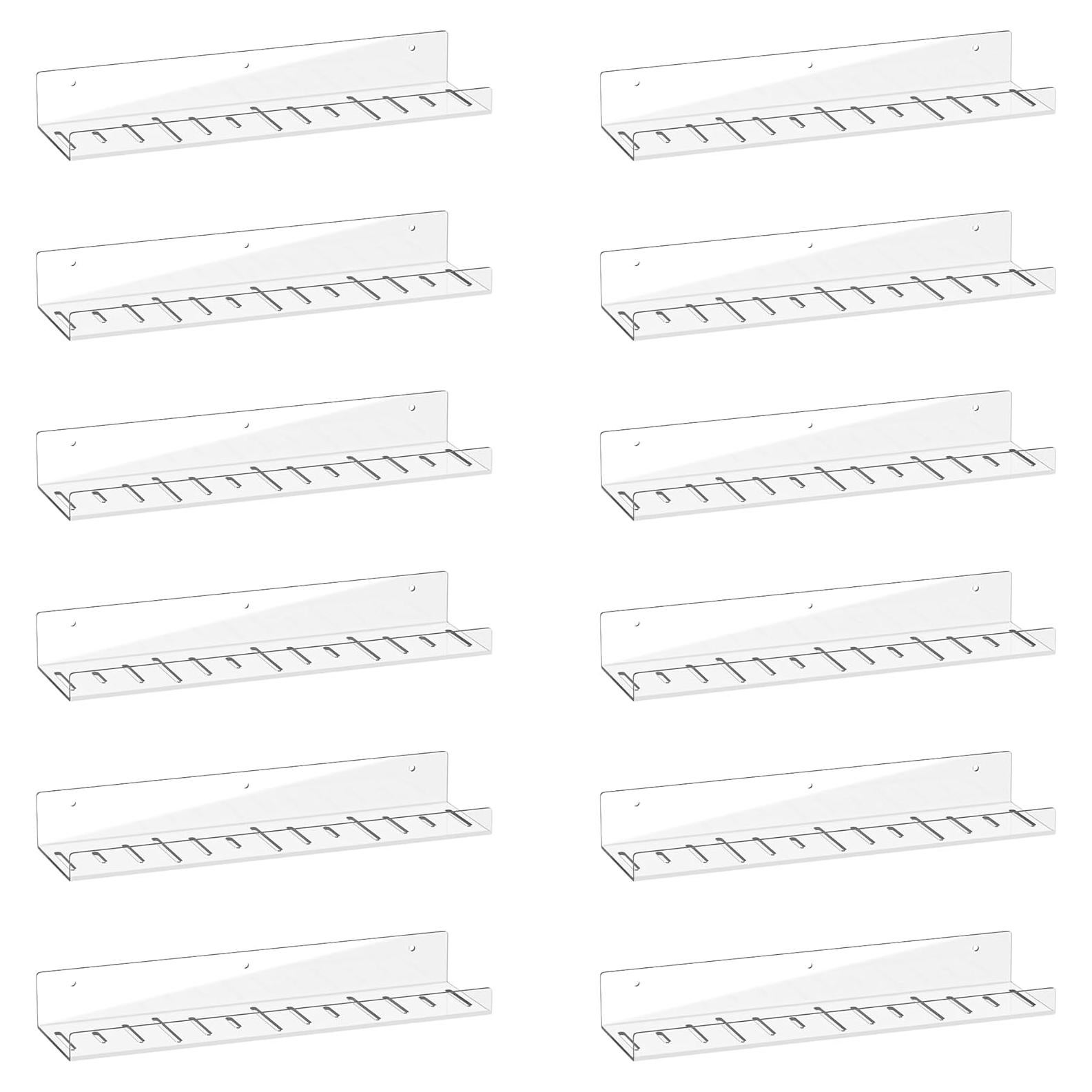 Juego de 12 Estantes Flotantes Transparentes LAZYROSY 4.08 kg