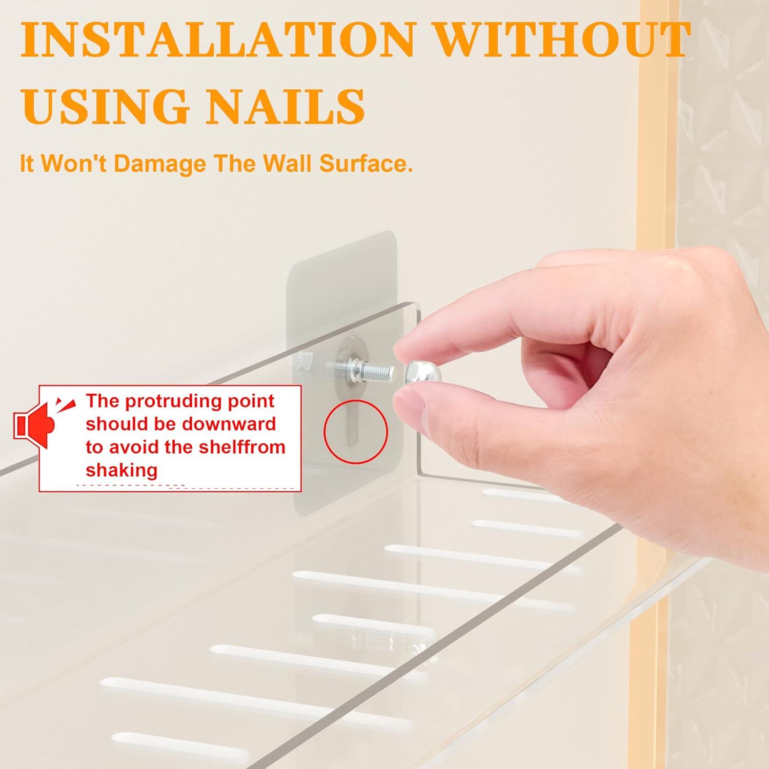 Juego de 12 Estantes Flotantes Transparentes LAZYROSY 4.08 kg