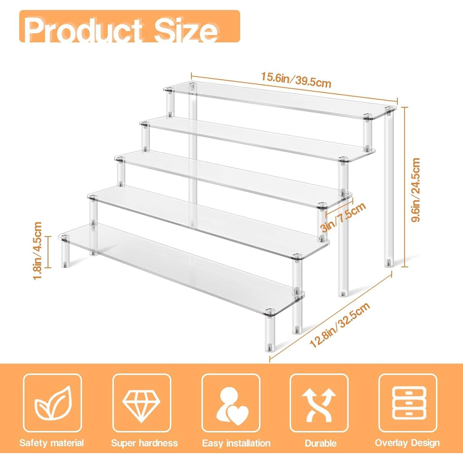 Soporte de Exhibición Acrílico KALYLOC 5 Niveles 39.6x32.5cm