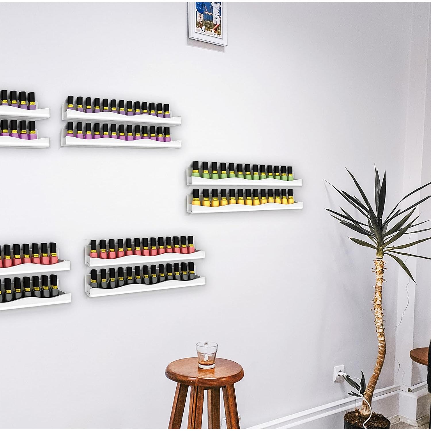 Estantes de Esmalte de Uñas YMVV 6 Unidades Acrílico Blanco