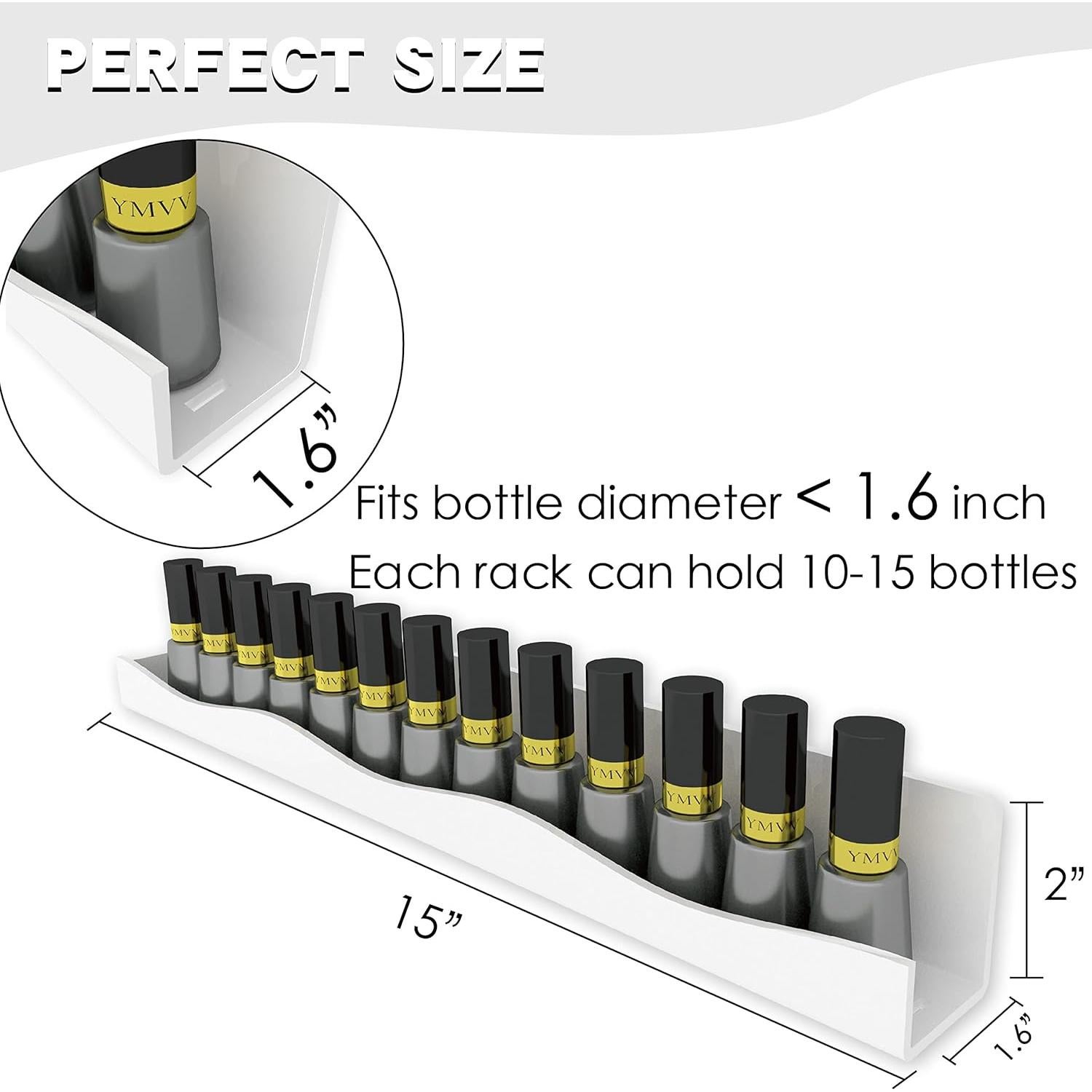 Estantes de Esmalte de Uñas YMVV 6 Unidades Acrílico Blanco