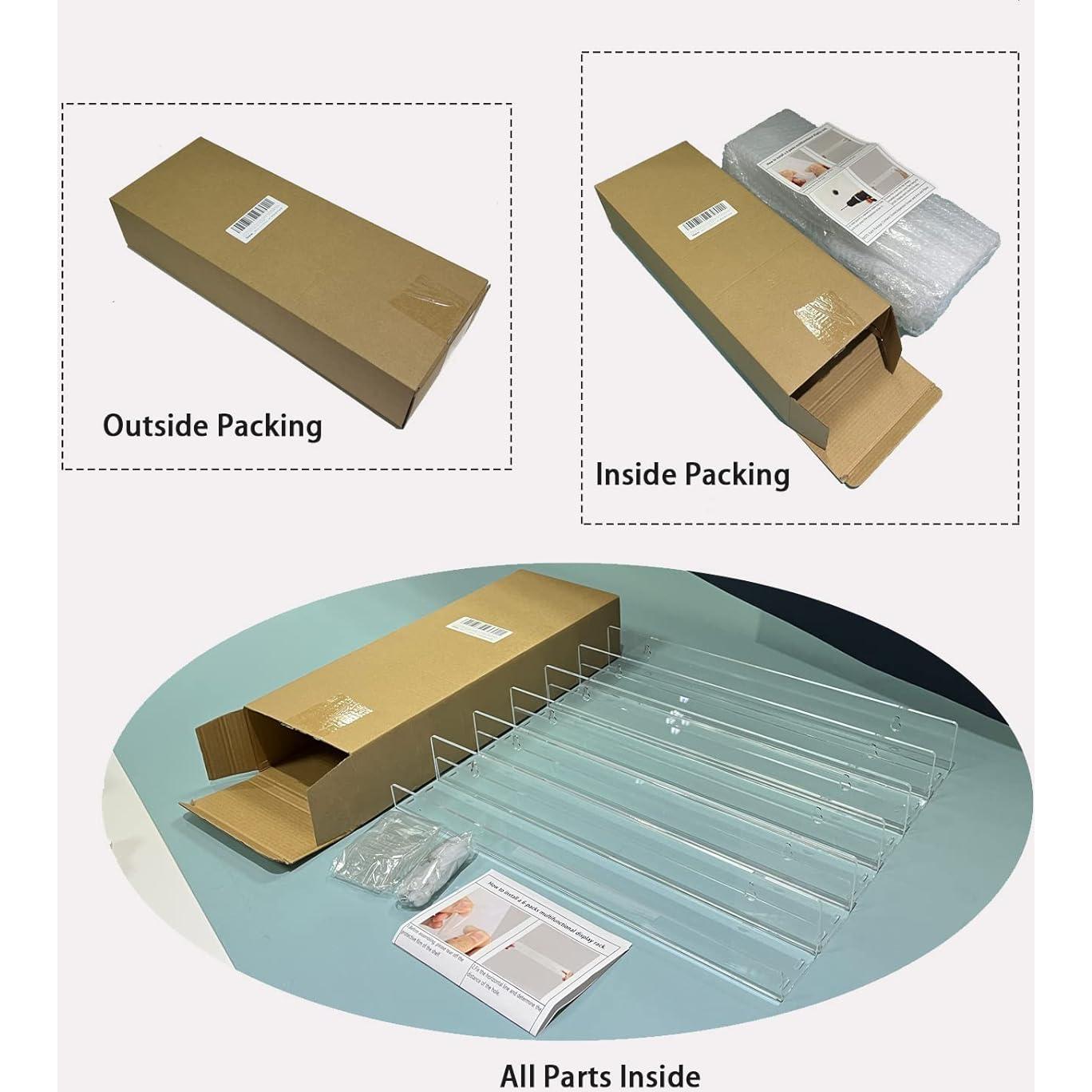 Estante Acrílico Montado en Pared Justsoso 6 Piezas 15"