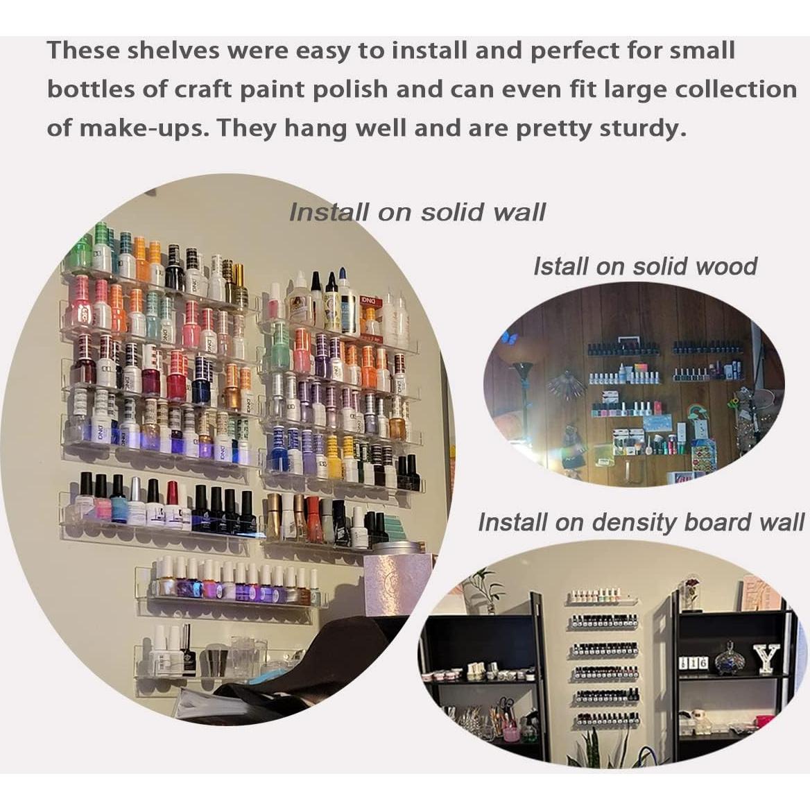 Estante Acrílico Montado en Pared Justsoso 6 Piezas 15"