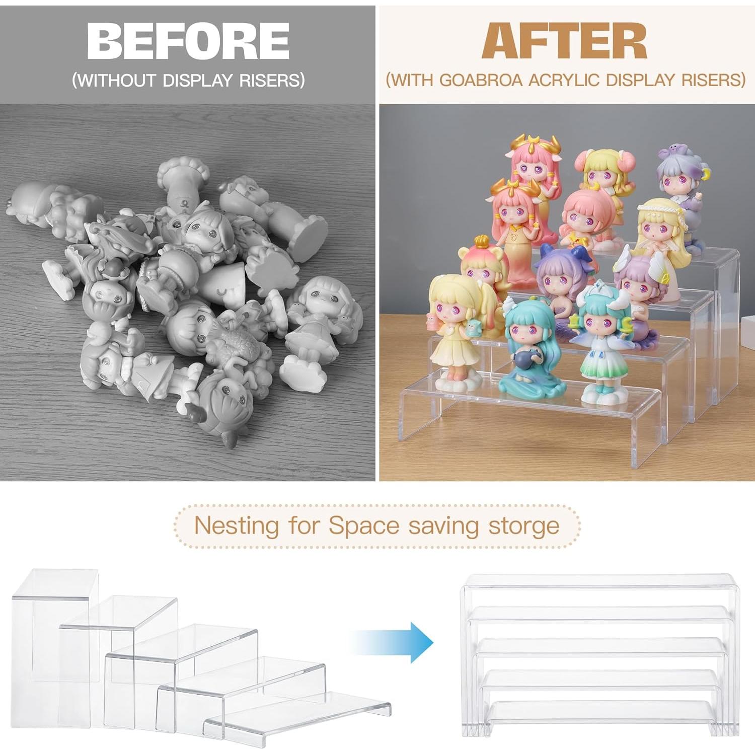 Soportes Acrílicos Goabroa 10 Piezas Rectangulares Transparentes