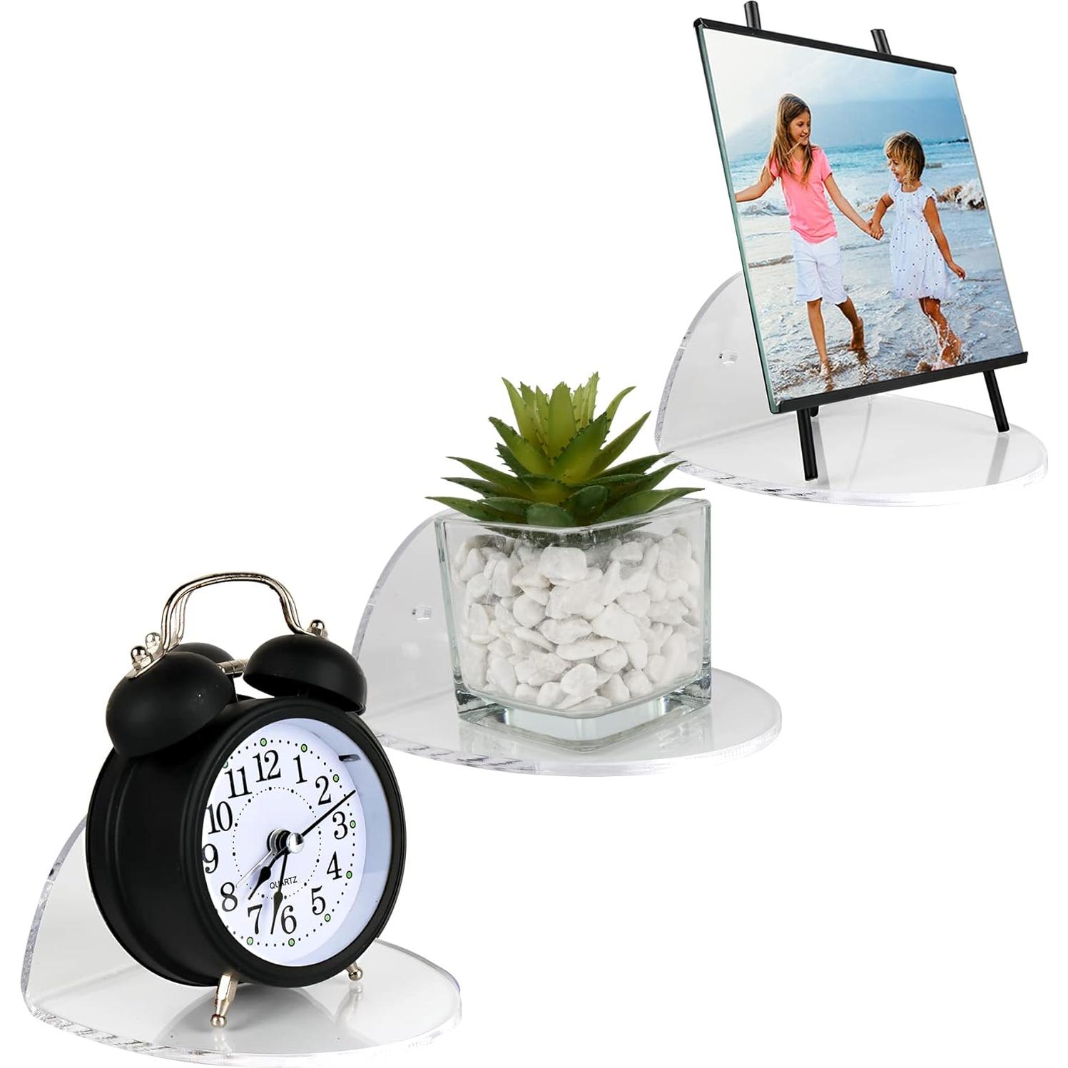 Estantes Flotantes de Acrílico Evron 10.92x10.92 cm - 2 Piezas