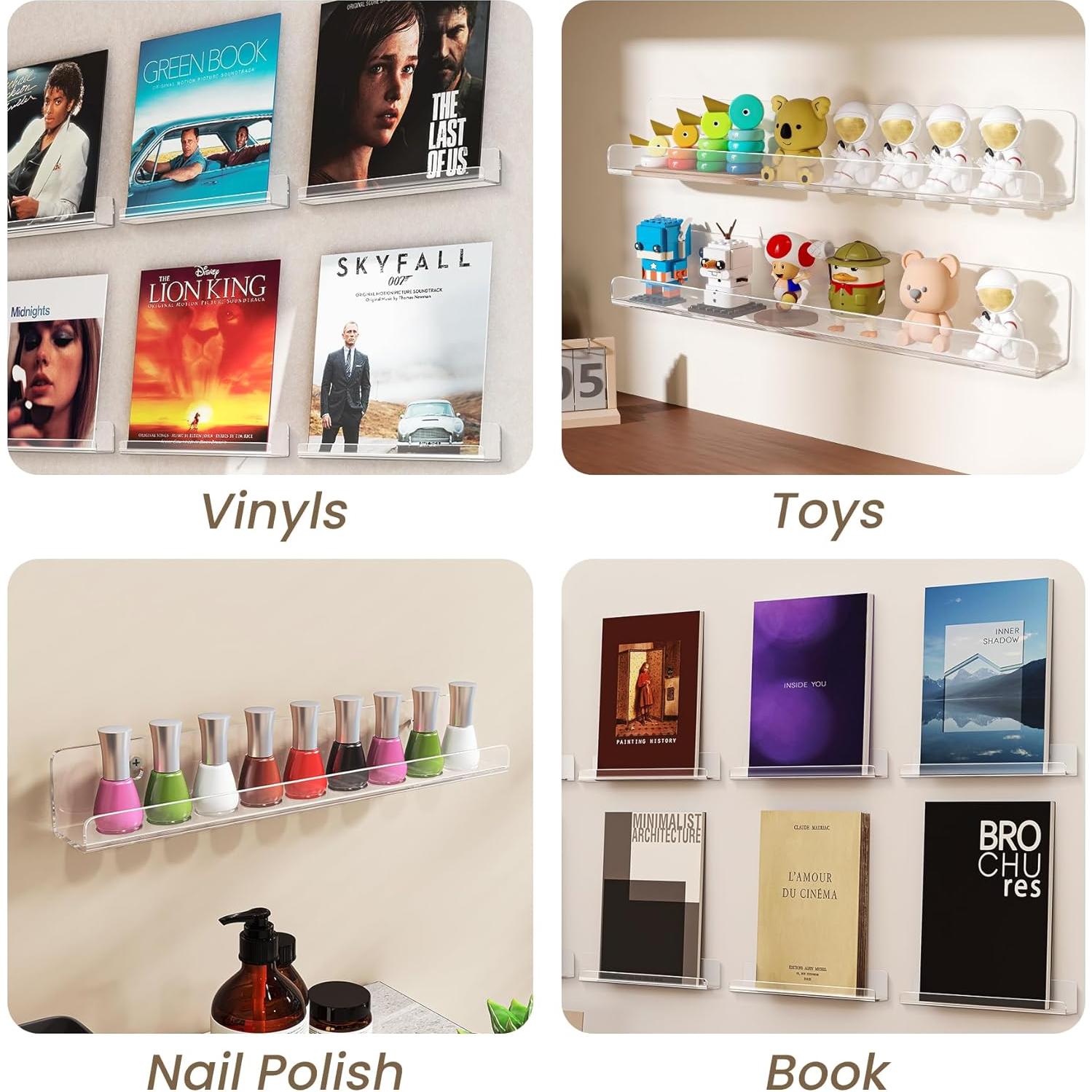 Estante Flotante para Discos de Vinilo Gotega 30 cm - 3 Pack