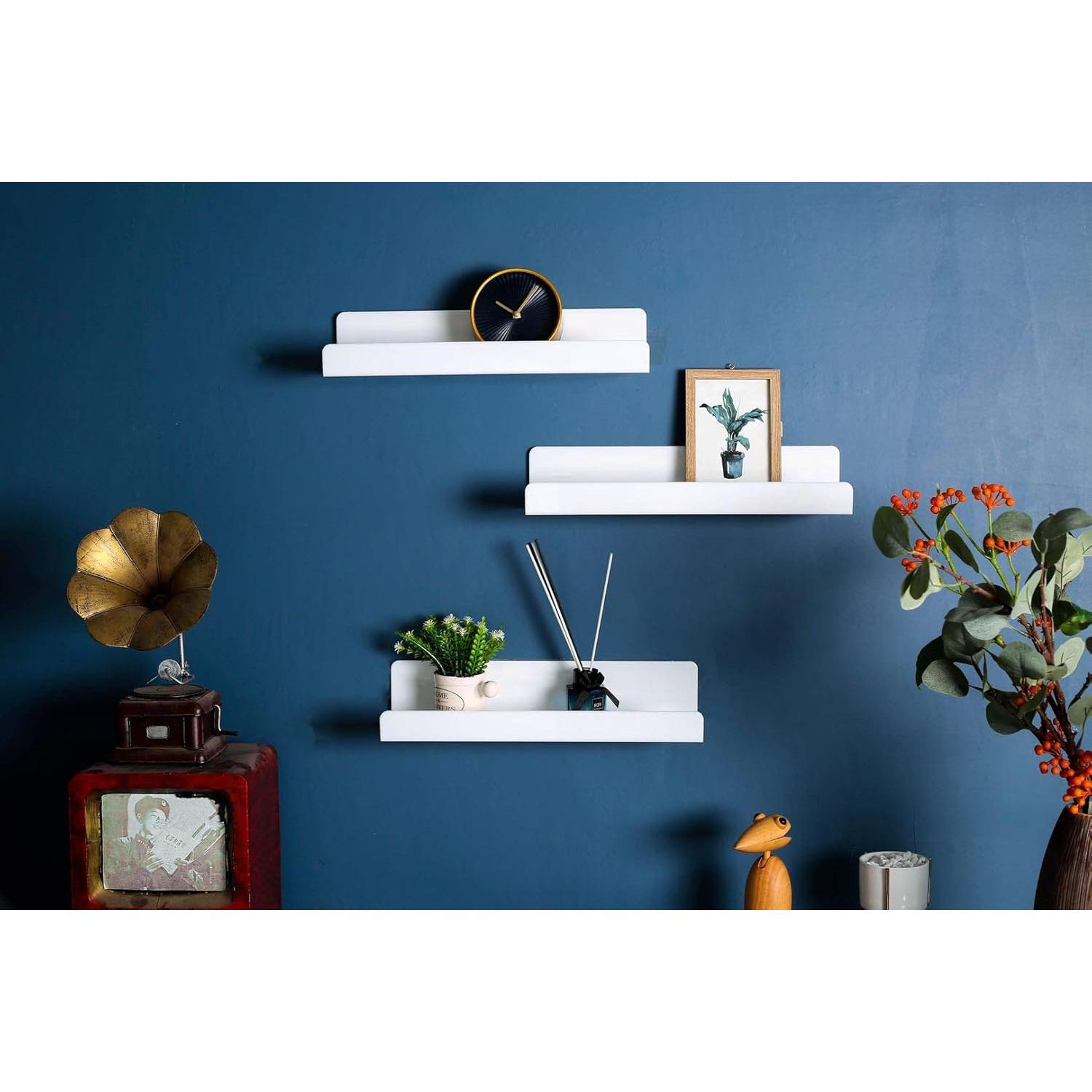 Estantes Flotantes IEEK 6 PCS Acrílico Blanco 38x11x7.6 cm