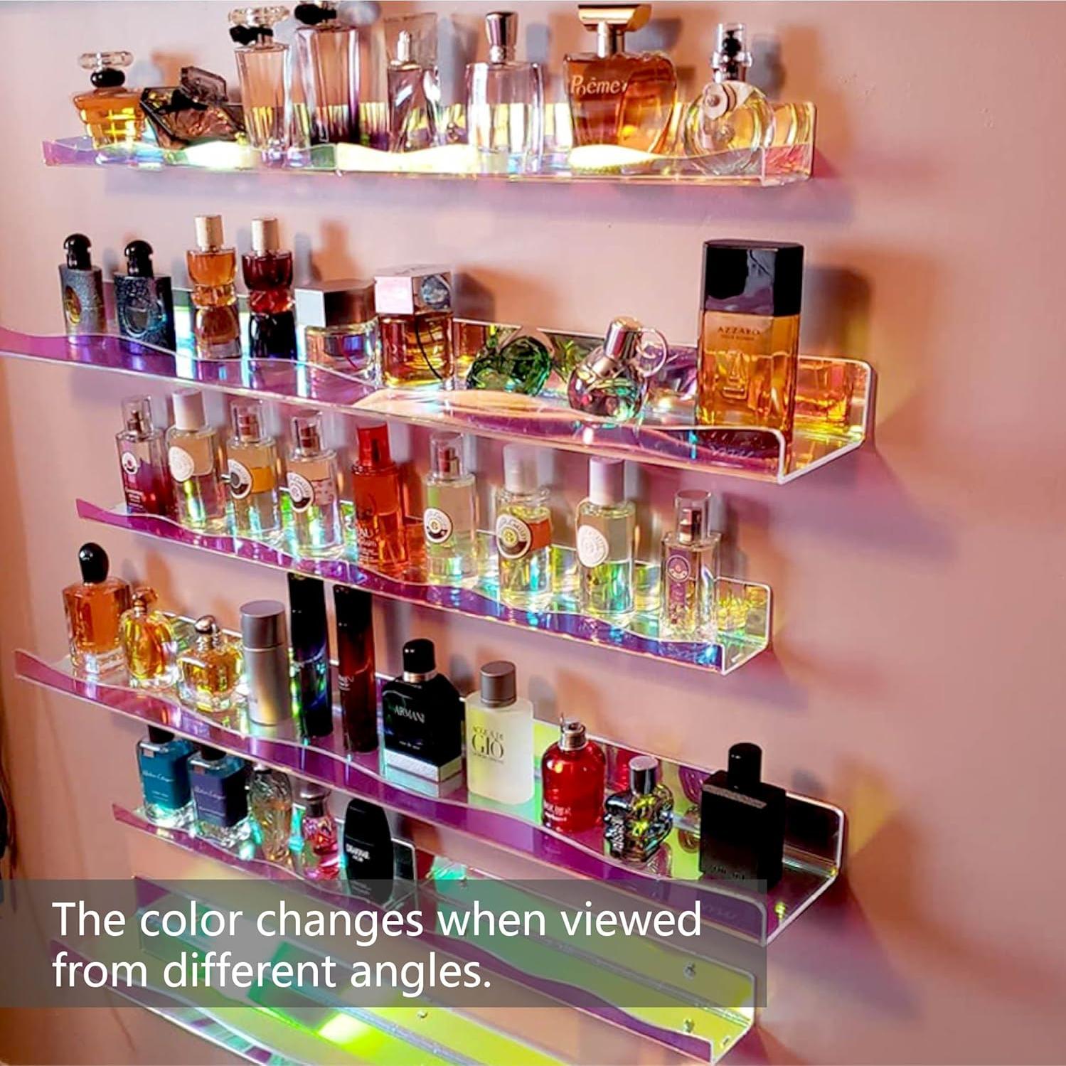 Estante Flotante Acrílico Iridiscente YMVV 39.88 cm 4 Pack