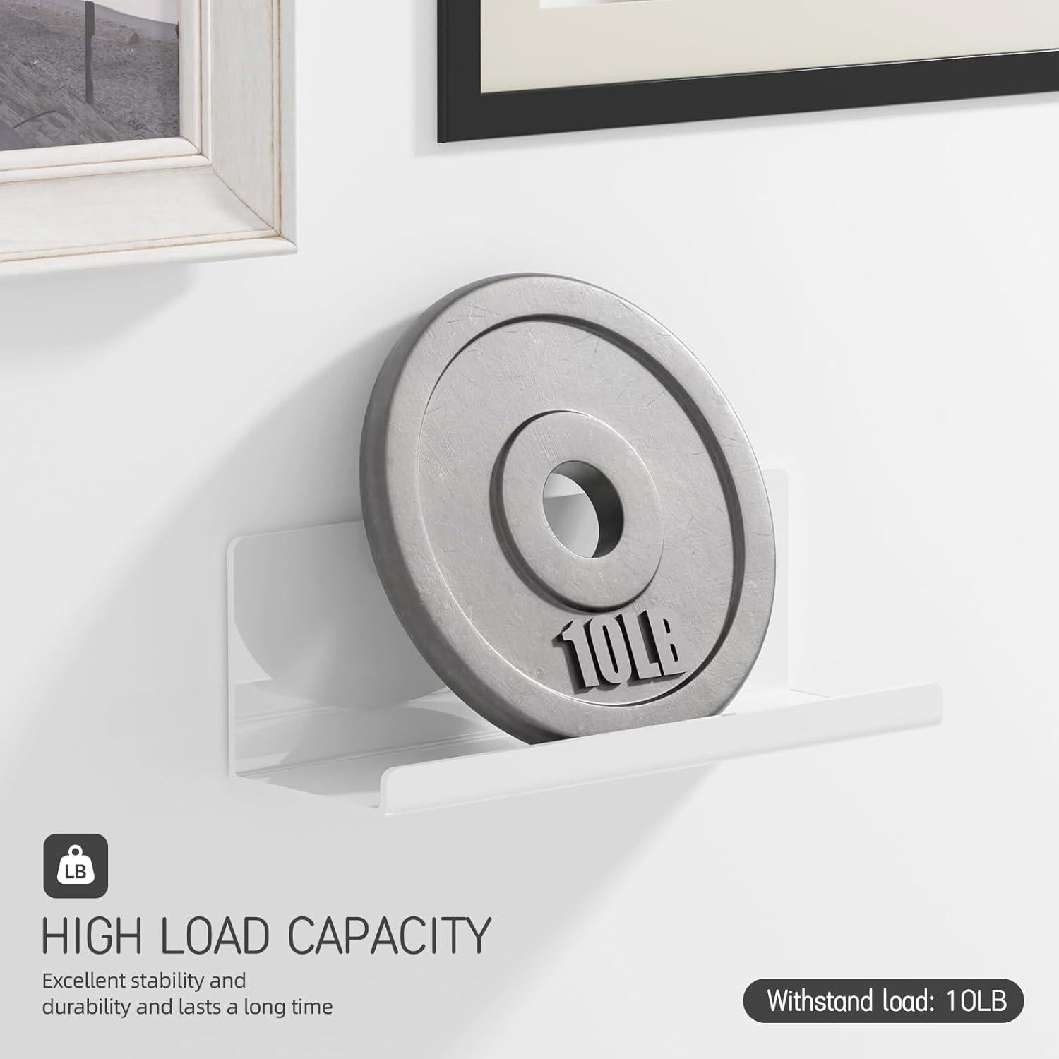 Juego de 2 estantes flotantes PAVSTINE de acrílico blanco 30 cm