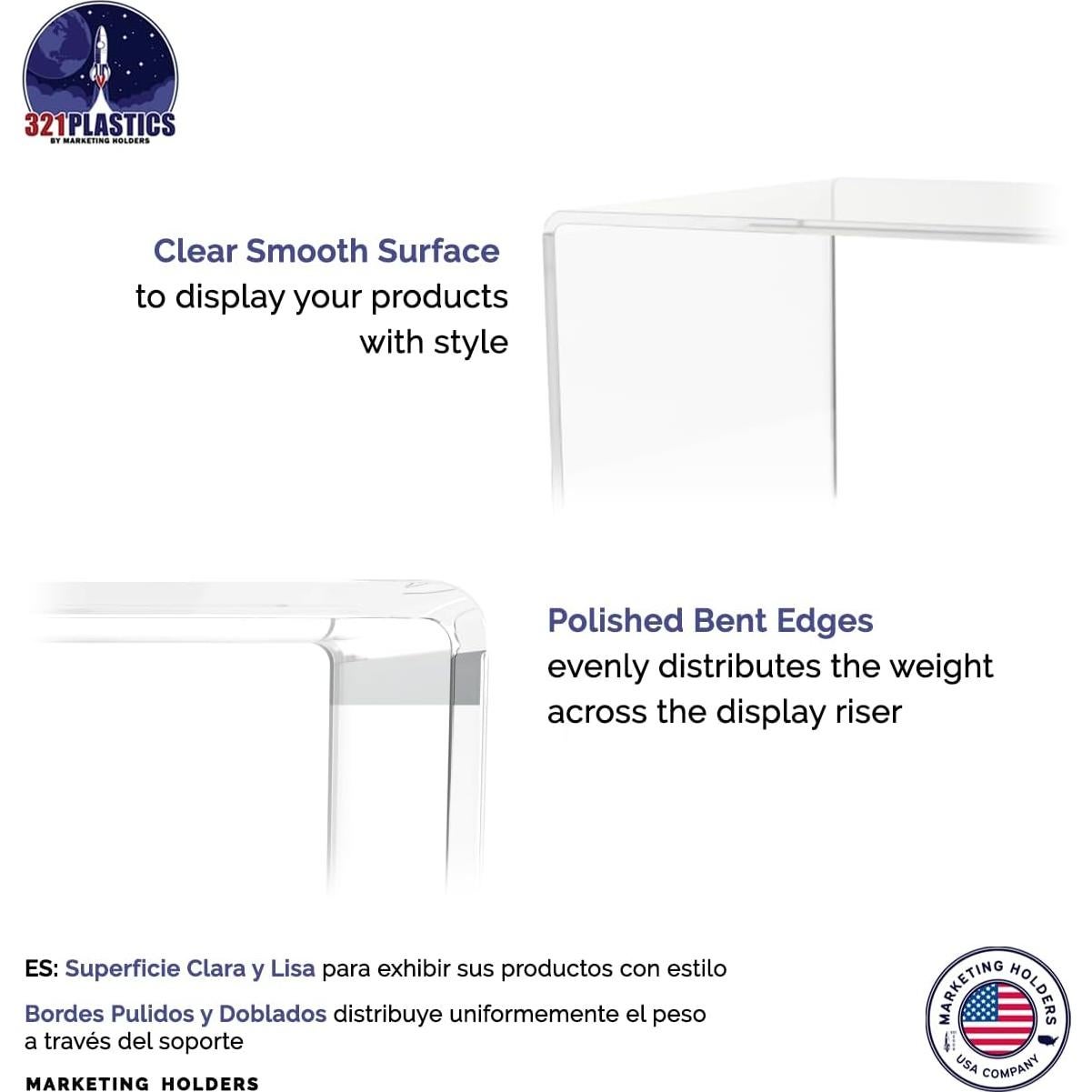 Elevador Acrílico Cuadrado 15.24 cm Soportes de Marketing