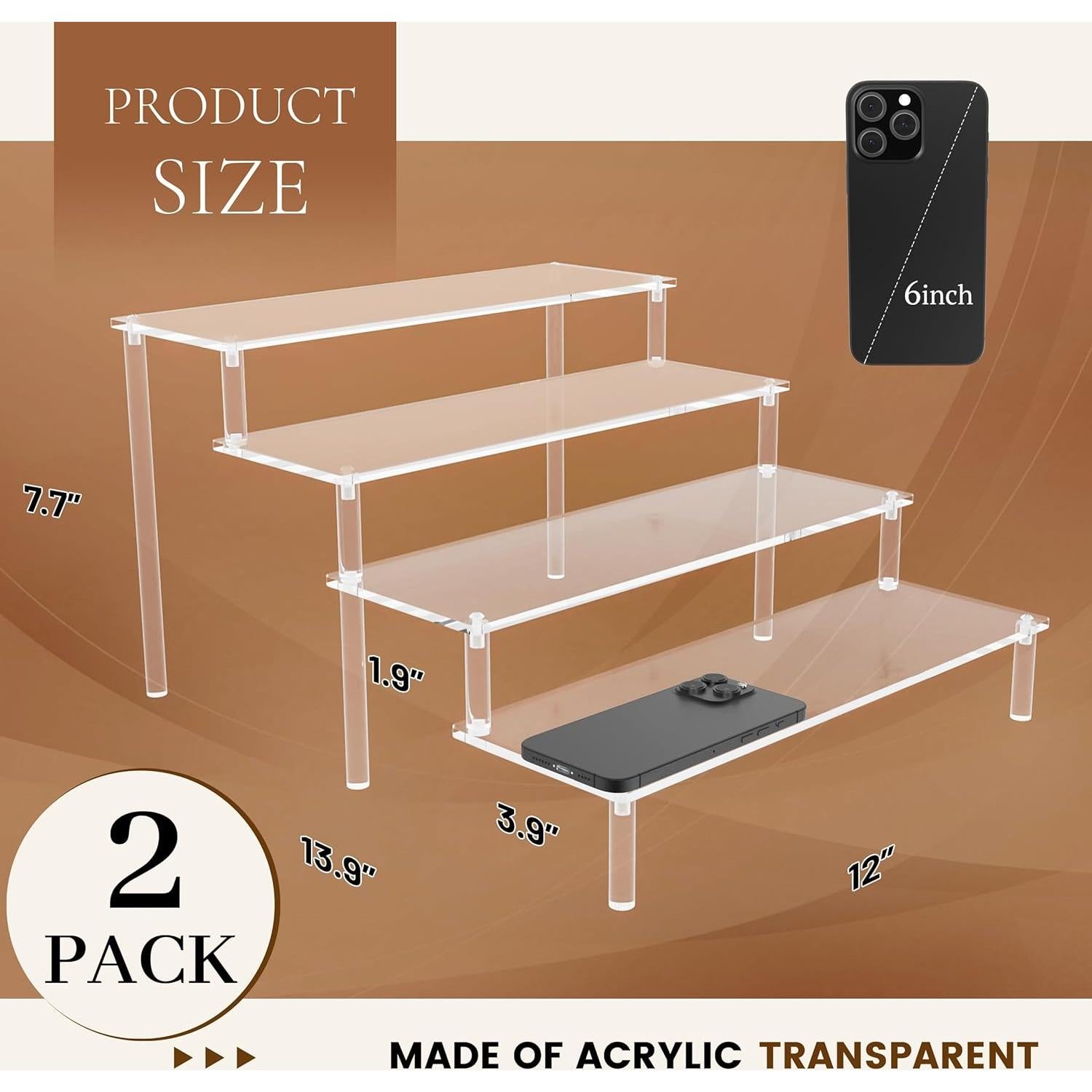 Soportes Acrílicos para Exhibición 2 Paquete 30.48 CM