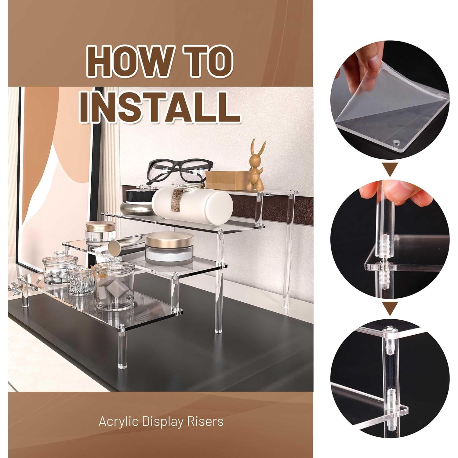 Soportes Acrílicos para Exhibición 2 Paquete 30.48 CM