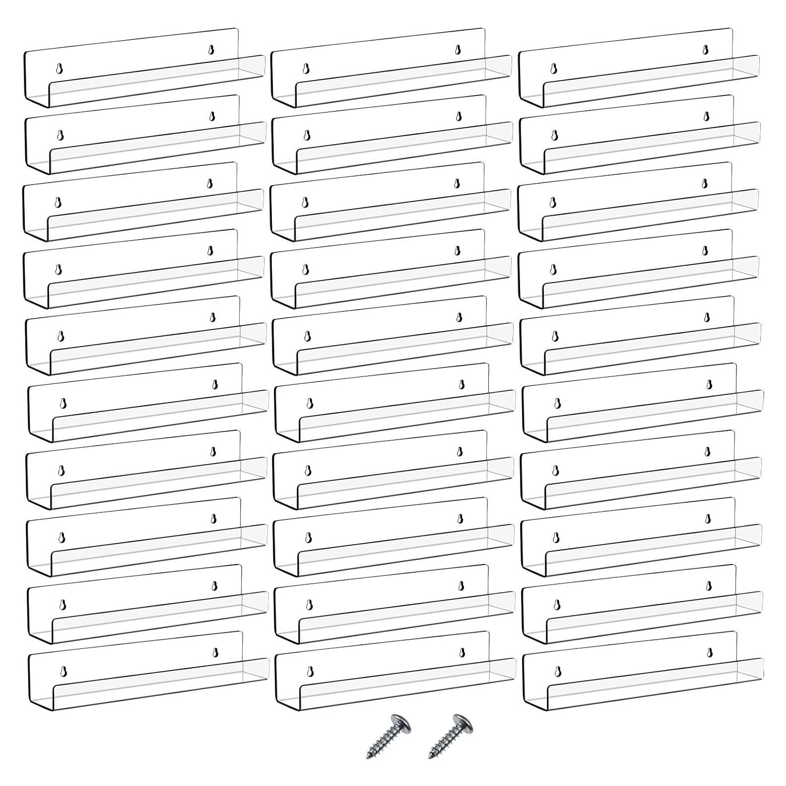 Estantes Flotantes Acrílicos Blulu 30 Paquetes 38x10x5cm
