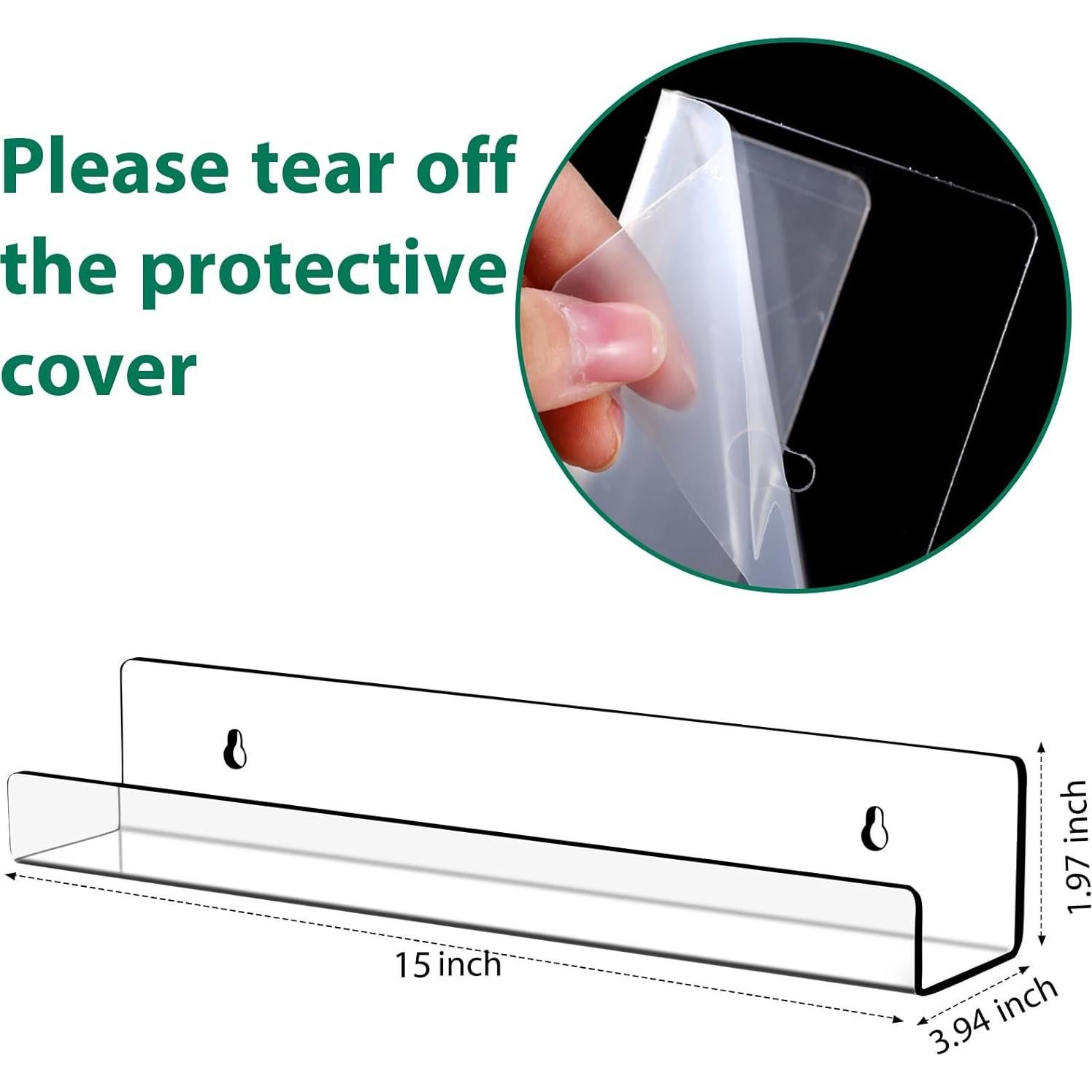 Estantes Flotantes Acrílicos Blulu 30 Paquetes 38x10x5cm