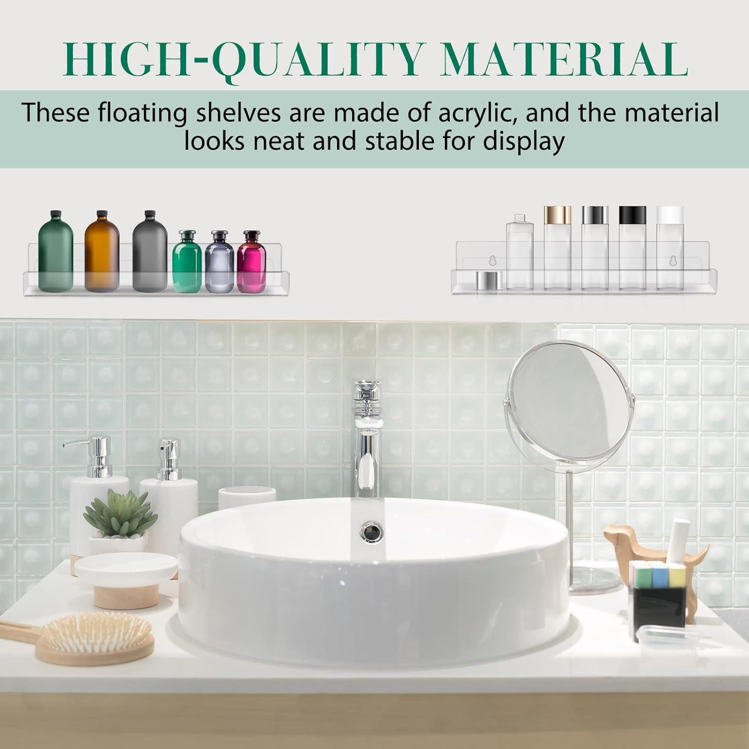 Estantes Flotantes Acrílicos Blulu 30 Paquetes 38x10x5cm