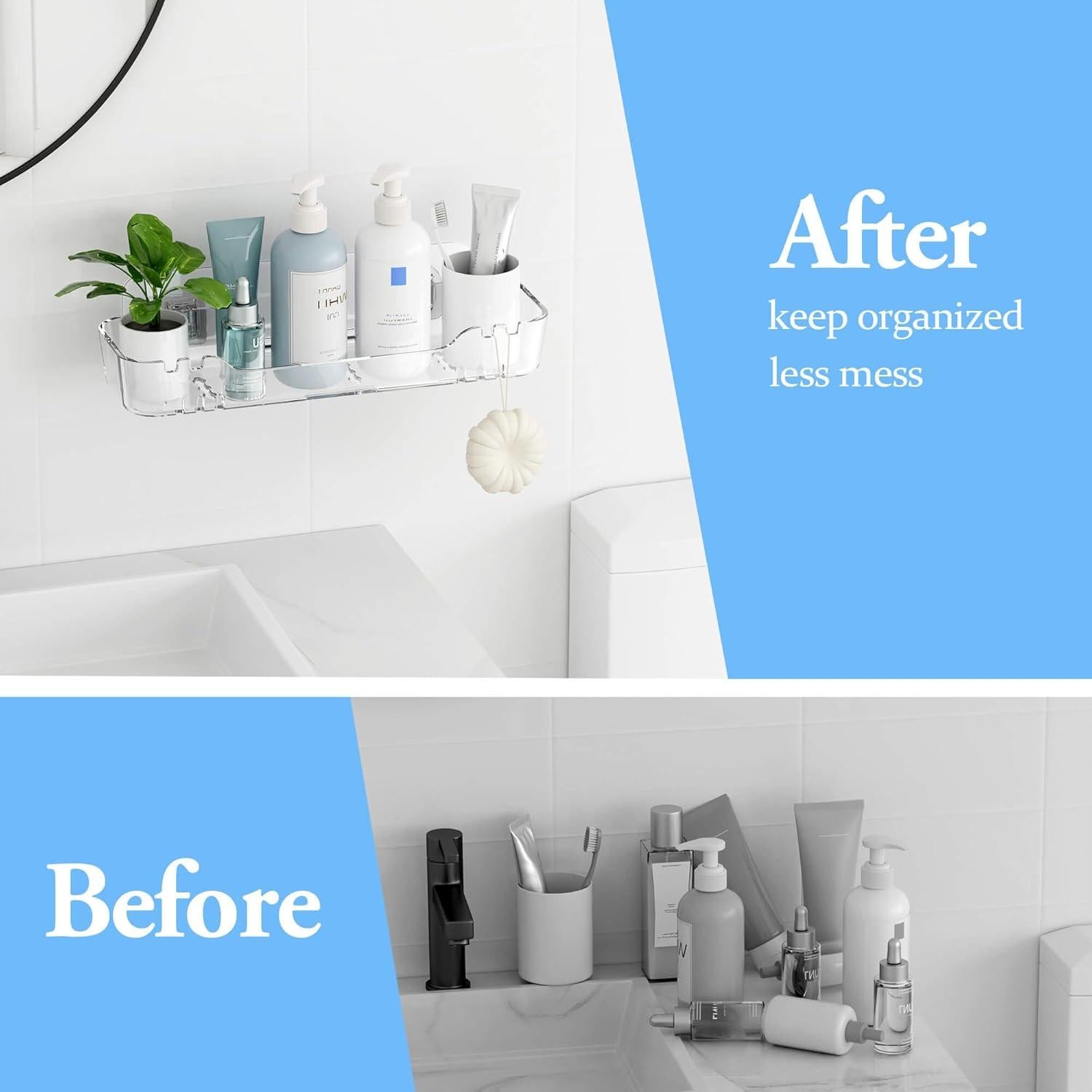 Caddy de Ducha Adhesivo TZAMLI 32x11.5cm Transparente