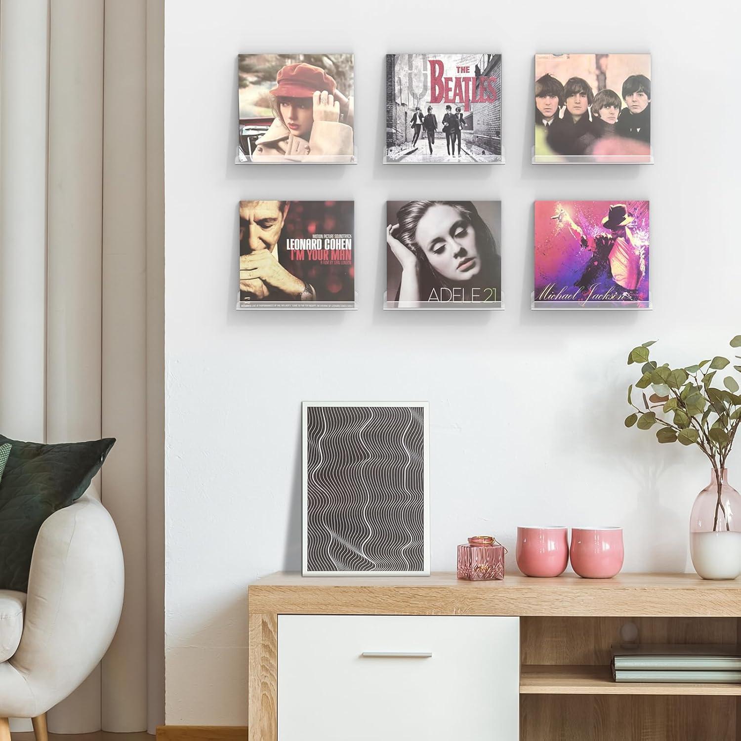 Estante de Pared para Discos de Vinilo Meaocer - 12 Soportes