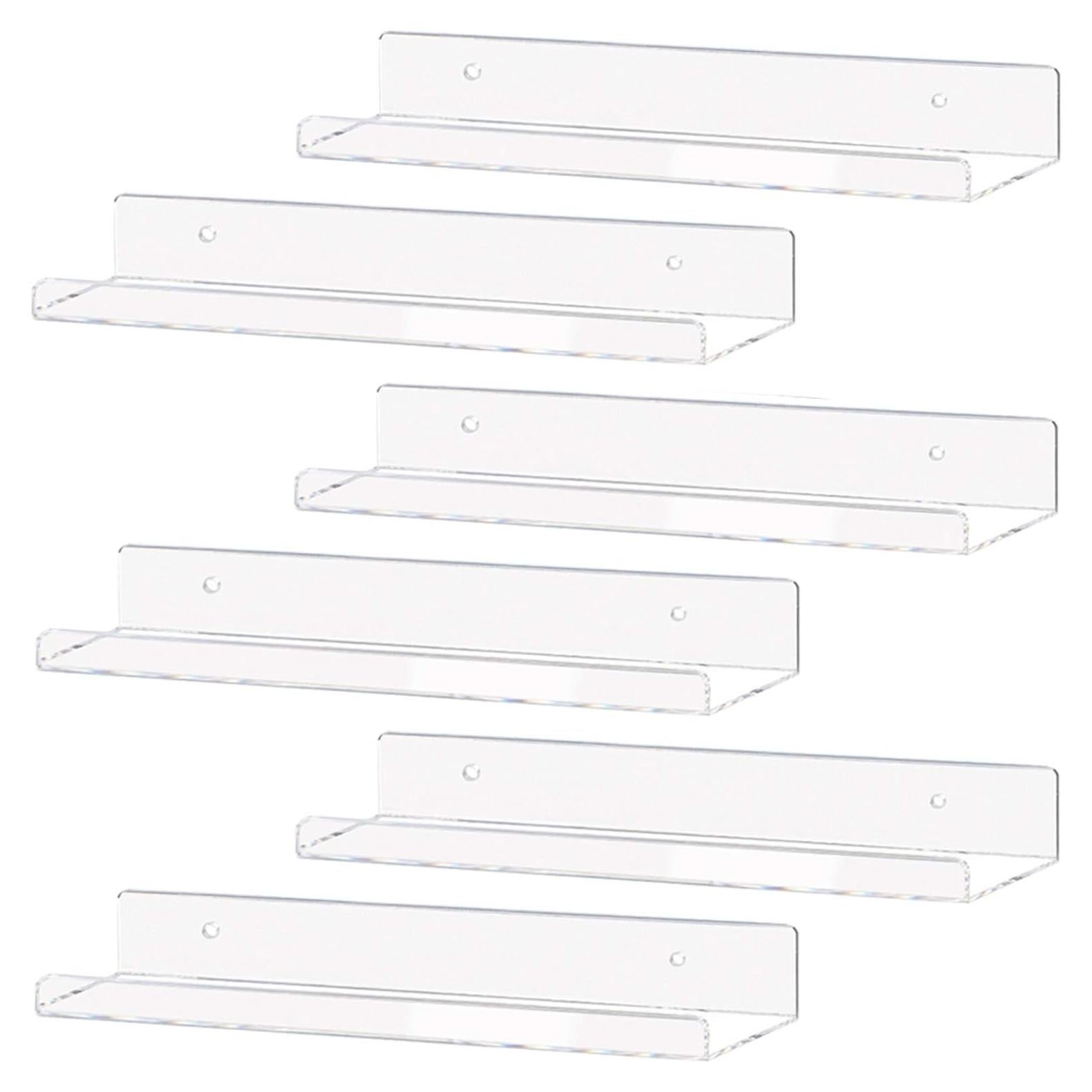 Estante Flotante de Acrílico Weiai 15 cm - 6 Unidades