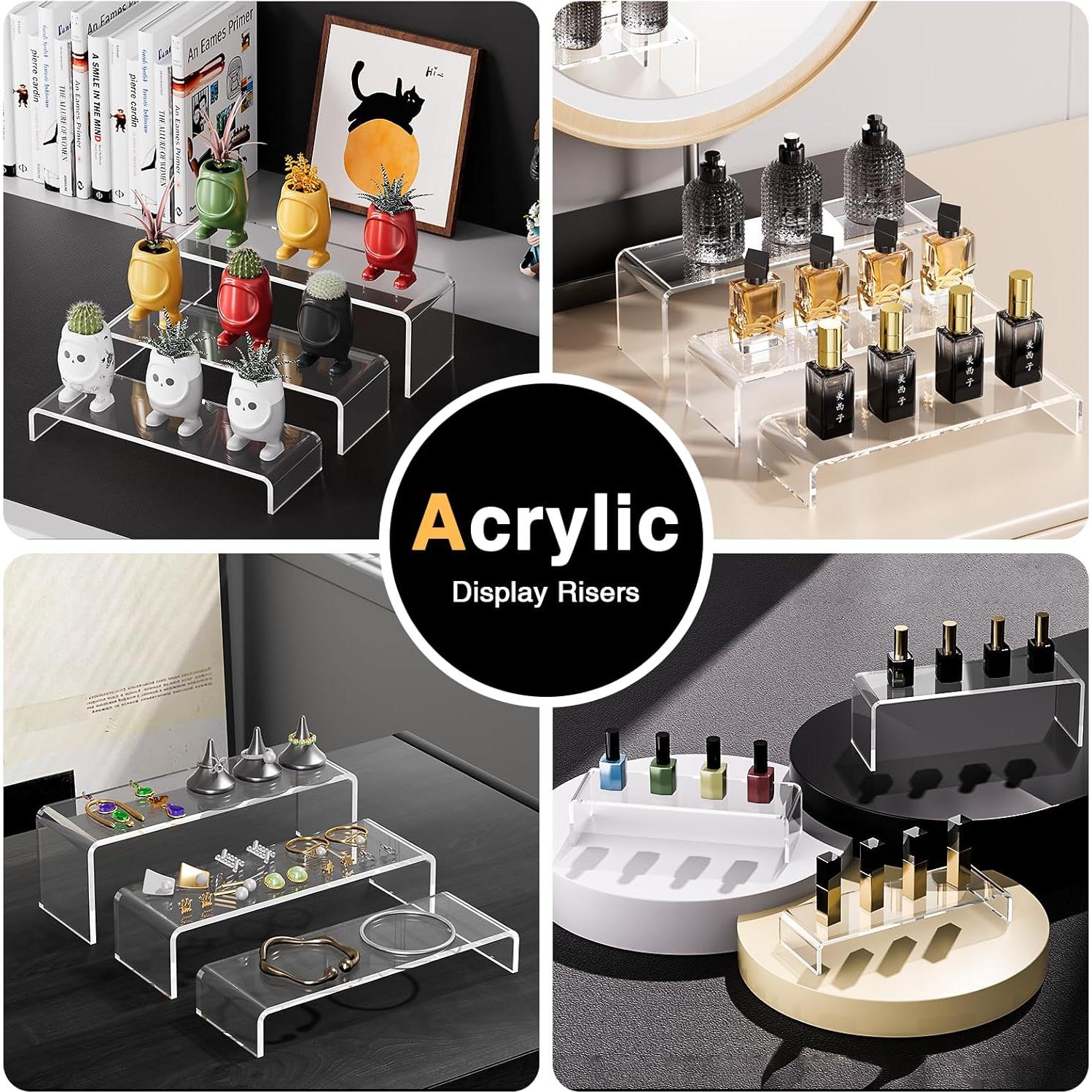 Soportes de Exhibición Acrílicos Acina 3Pcs 30.48cm Rectángulo