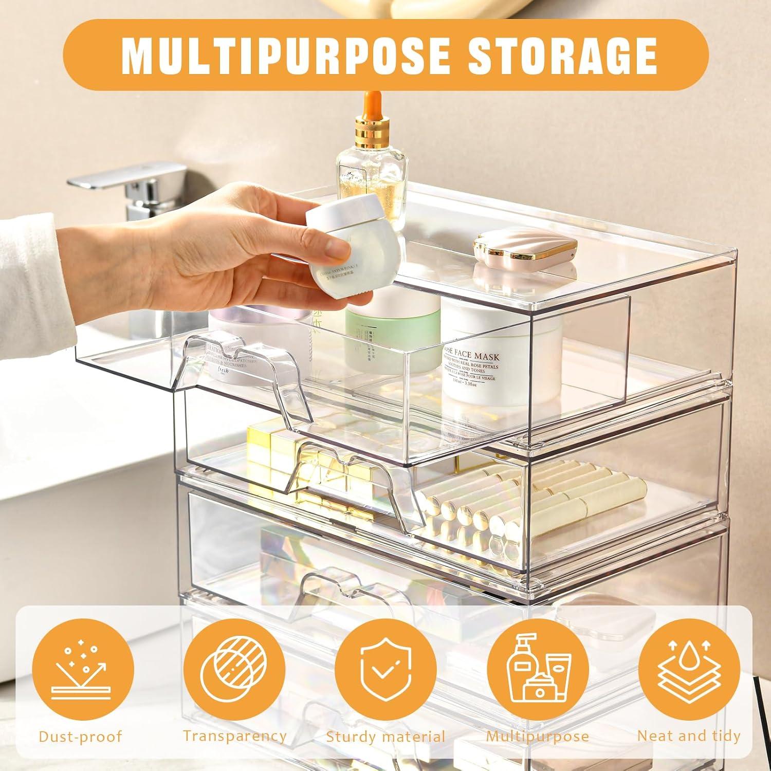 Organizador de Maquillaje Apilable Stebopum 3 Cajones Acrílico 30.7cm
