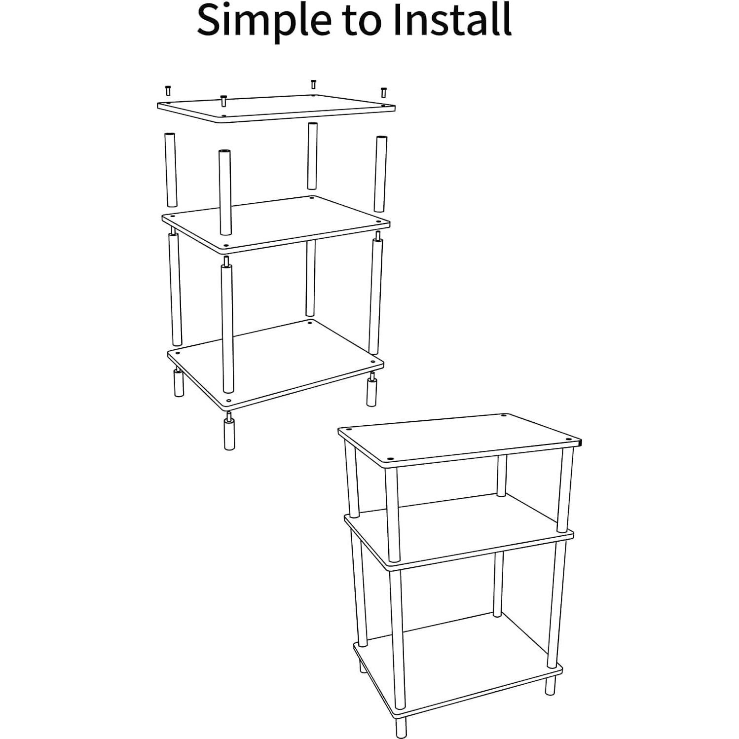 Mesa Lateral Acrílica Clara Solaround ESTANTE 3 Niveles 58.4cm