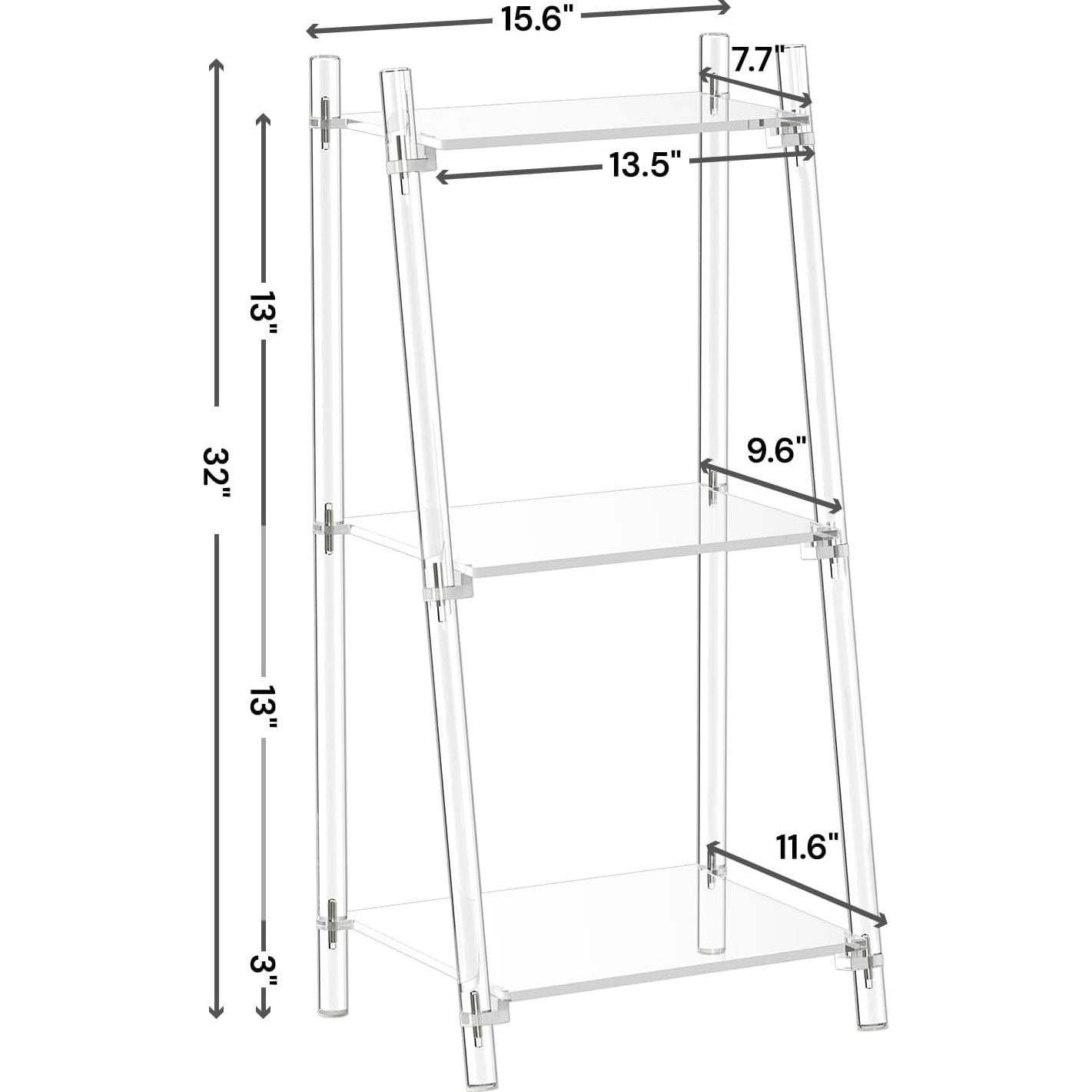 Estantería de Escalera Acrílica CRTERICX 3 Niveles 29.5x39.6x81.3cm