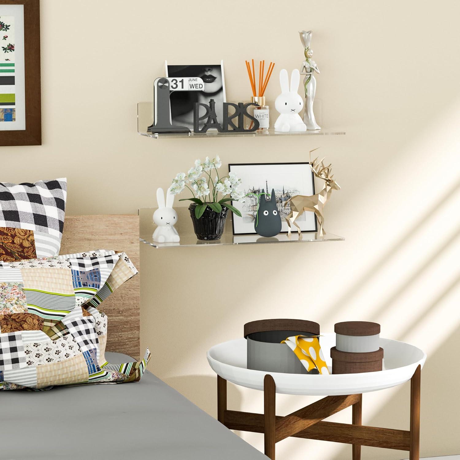 Estantes de Acrílico Flotantes Sezanrpt 38 cm - Paquete de 2