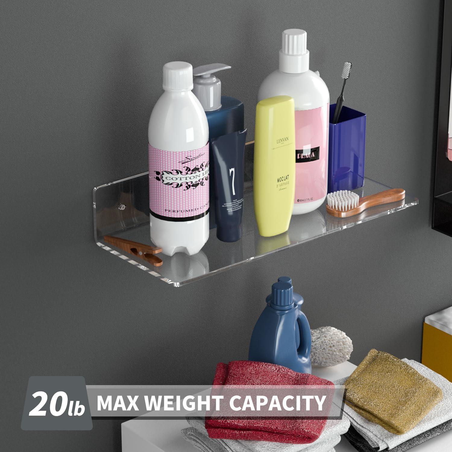 Estantes de Acrílico Flotantes Sezanrpt 38 cm - Paquete de 2