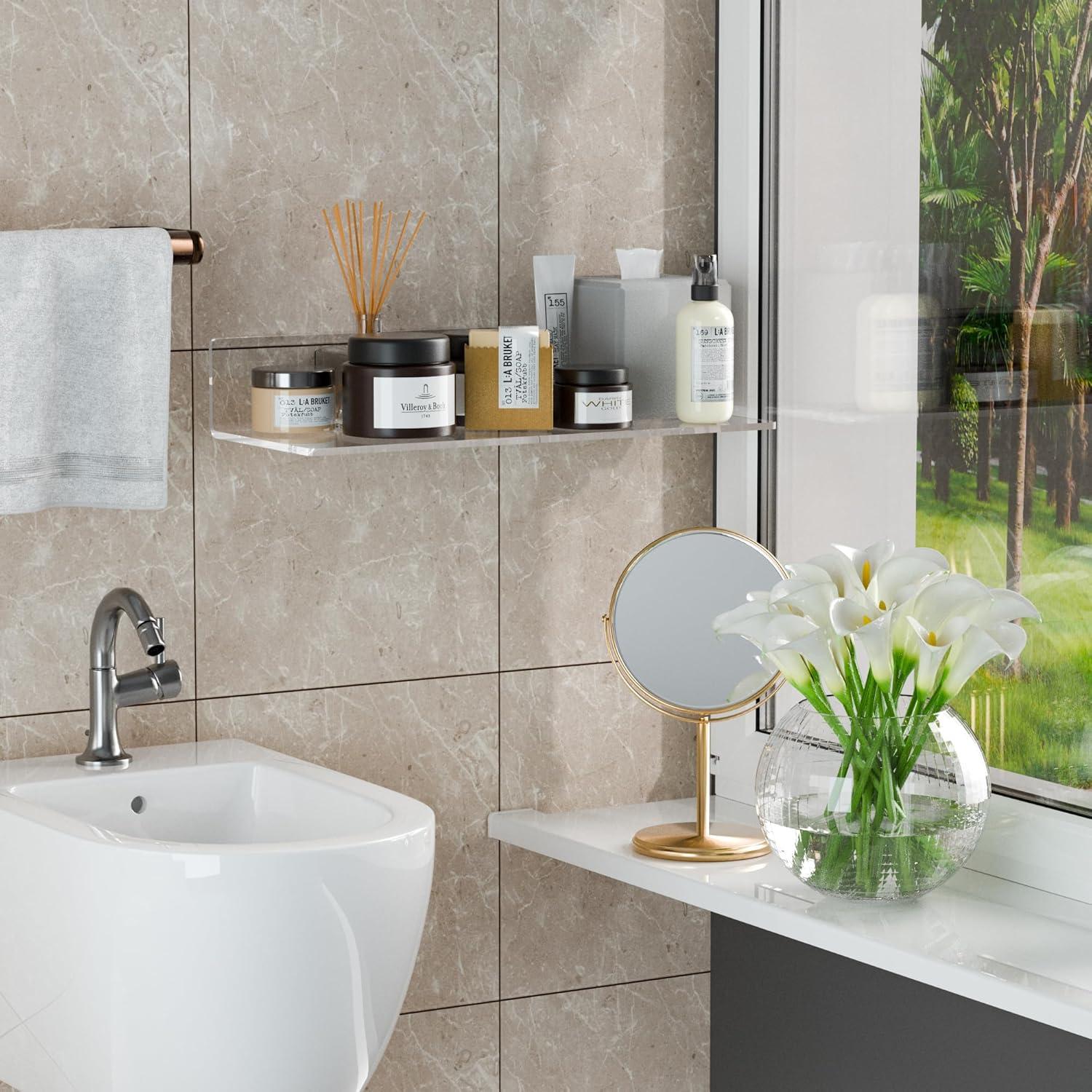 Estantes de Acrílico Flotantes Sezanrpt 38 cm - Paquete de 2