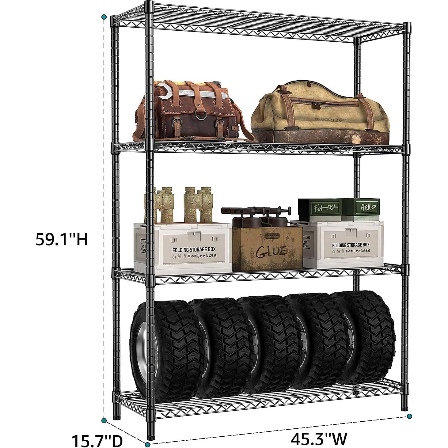 Estante de Almacenamiento IZEUK 4 Niveles Metal 635 kg