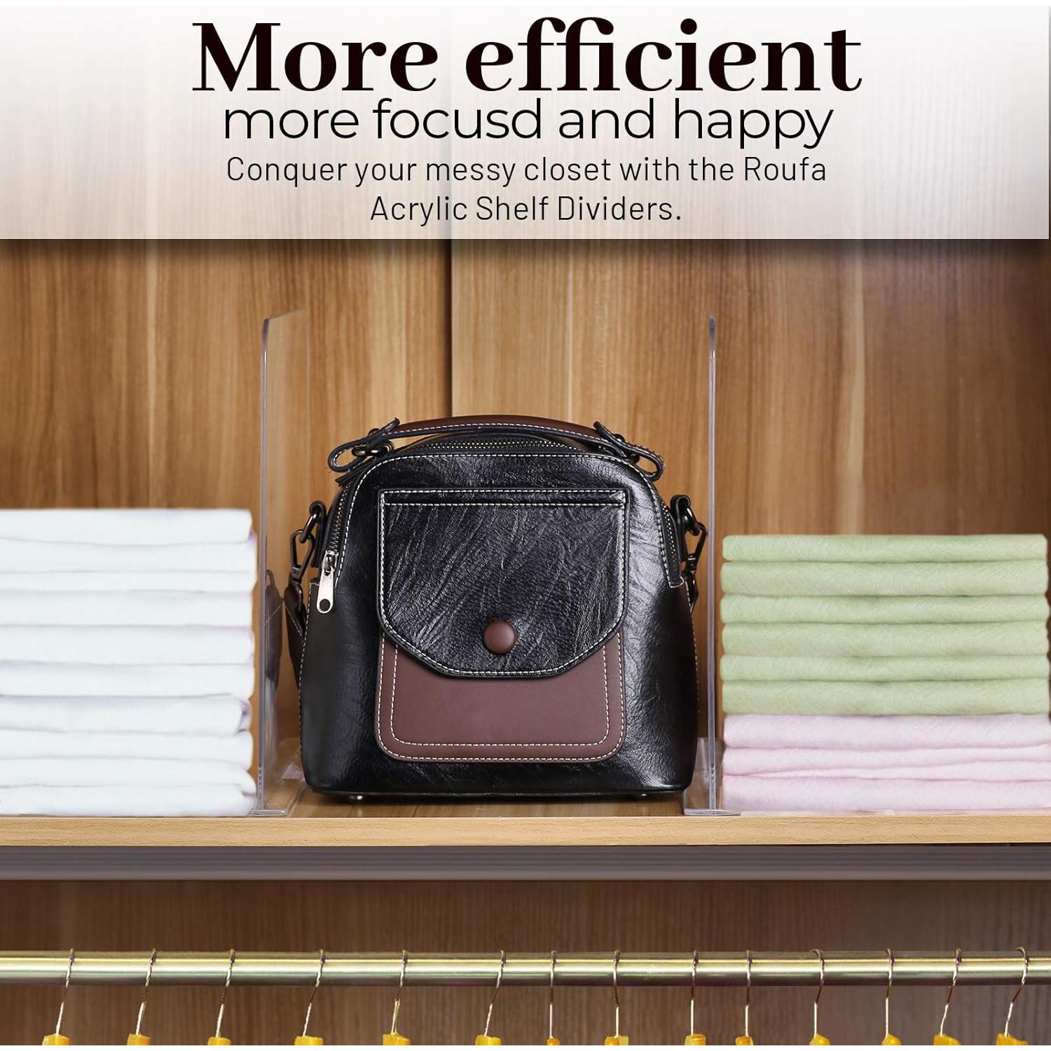 Separadores de Estante Acrílico ROUFA 4 Piezas 30x28cm