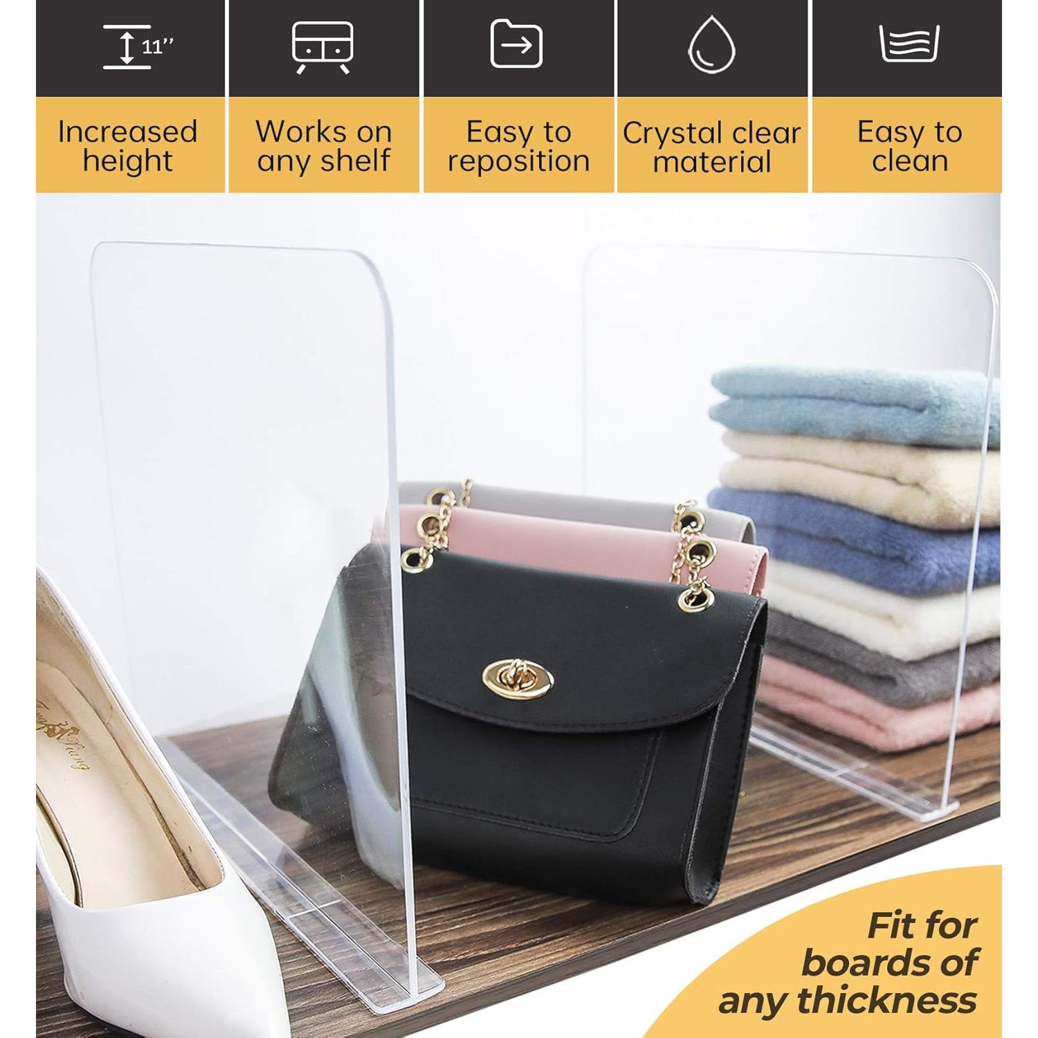 Separadores de Estante Acrílico ROUFA 4 Piezas 30x28cm