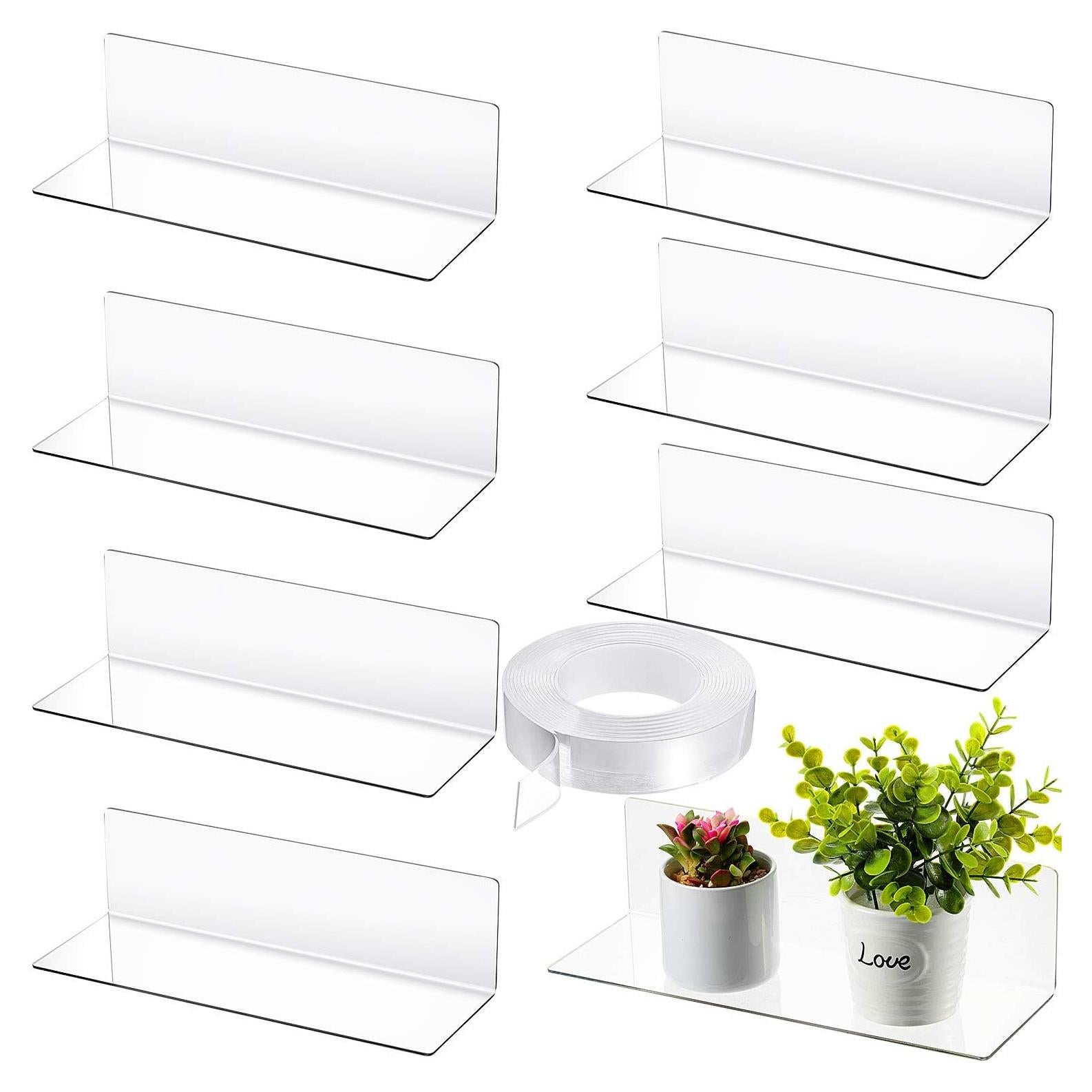 Estantes Flotantes de Acrílico Jetec 8 Piezas 30.48 cm