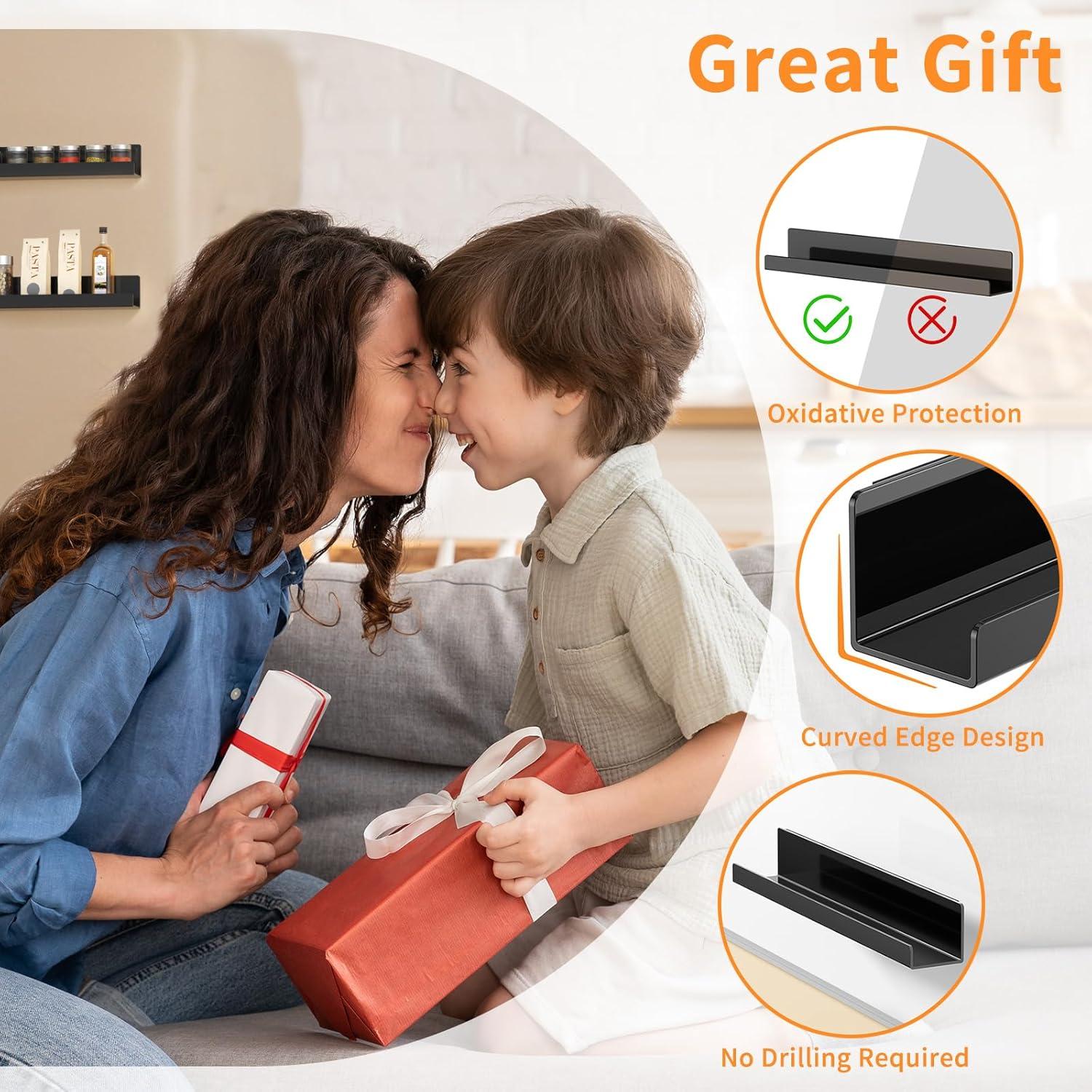 Estante Magnético para Libros Carmanon Negro 43.18x5.58cm