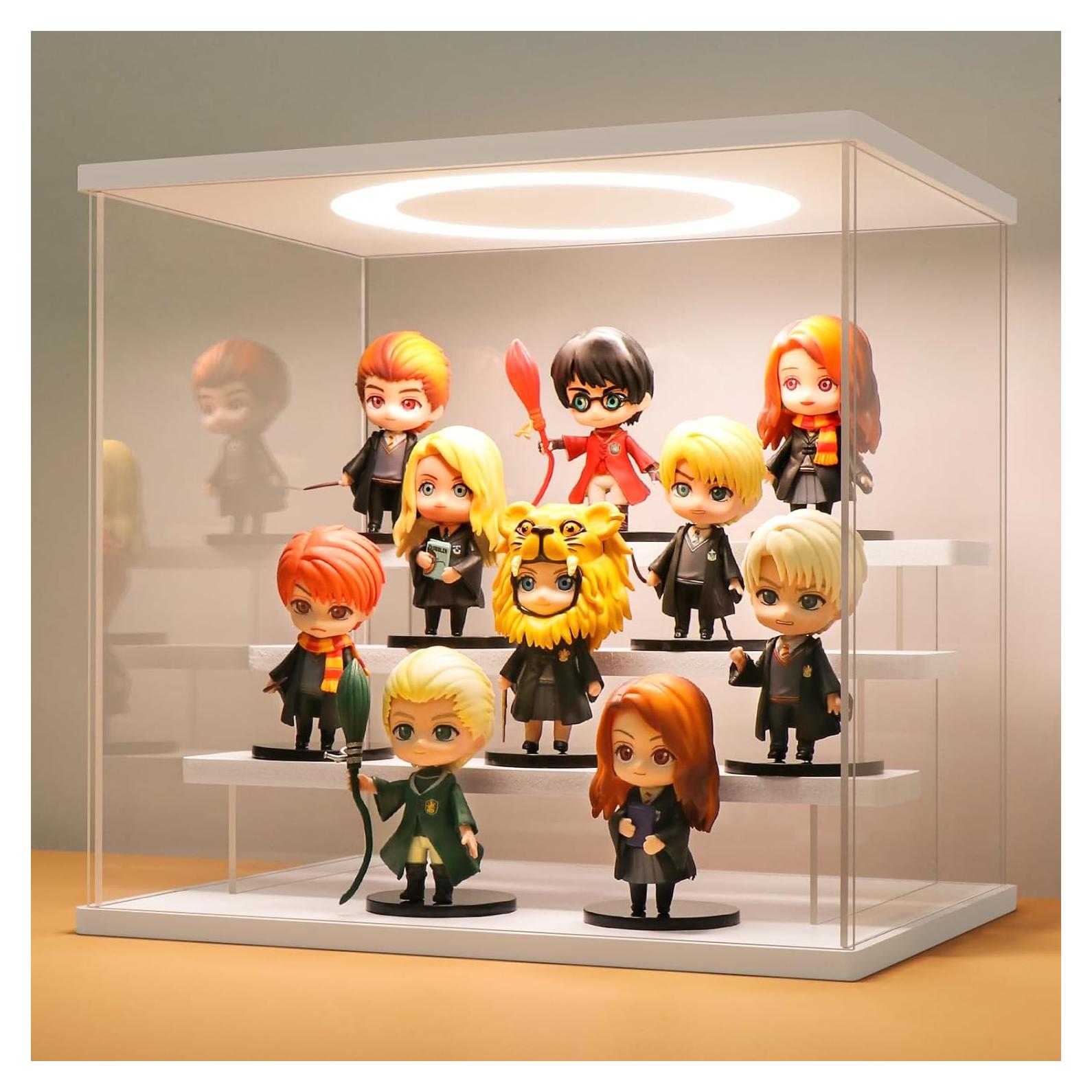 Caja de Exhibición Acrílica LASOA 4 Niveles con LED 30x22.5x28cm