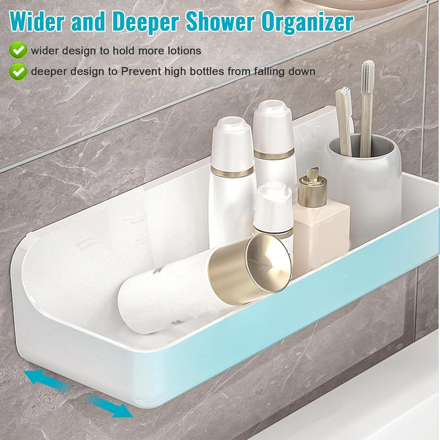 Estante de Ducha Adhesivo CGBE 2 Paquetes Acrílico Blanco