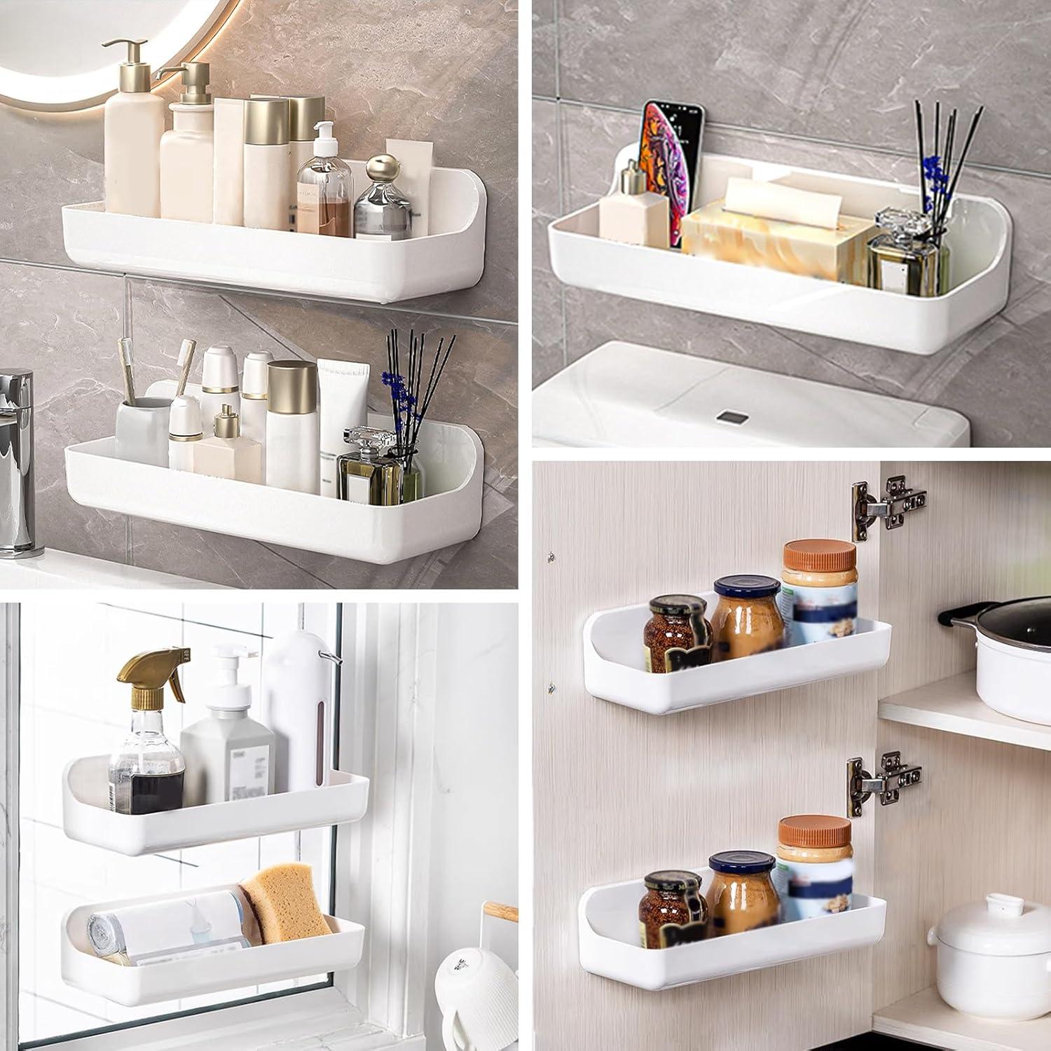 Estante de Ducha Adhesivo CGBE 2 Paquetes Acrílico Blanco