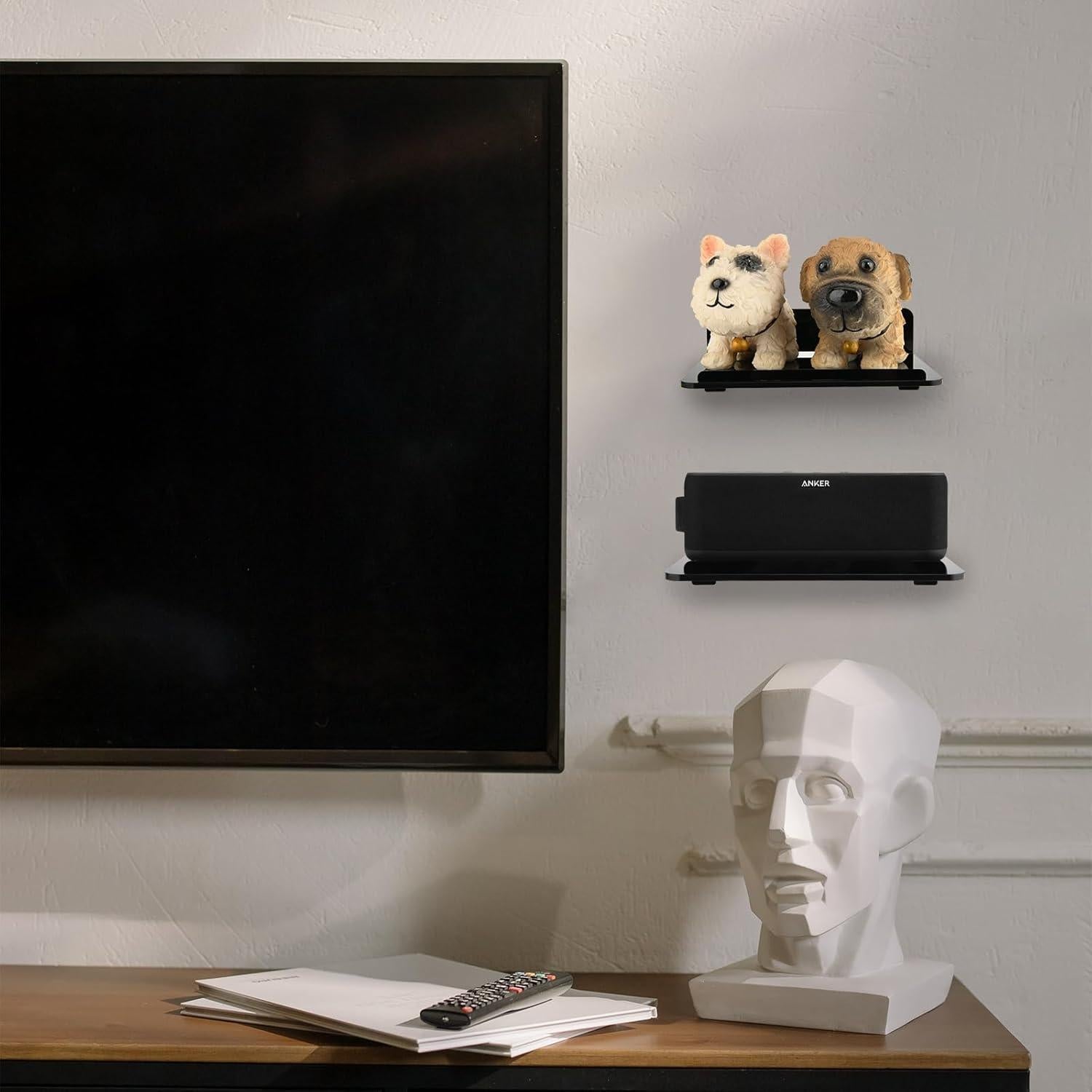 Estante Flotante Cosmos Negro 2 Piezas 19.8x14.7 cm