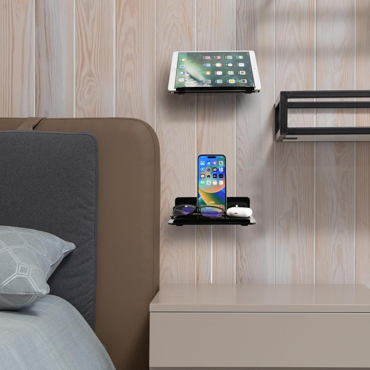 Estante Flotante Cosmos Negro 2 Piezas 19.8x14.7 cm