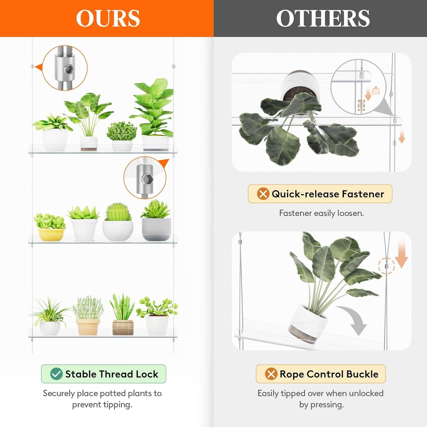 Estante Flotante Colgante Lifewit 3 Niveles 38 cm Acrílico