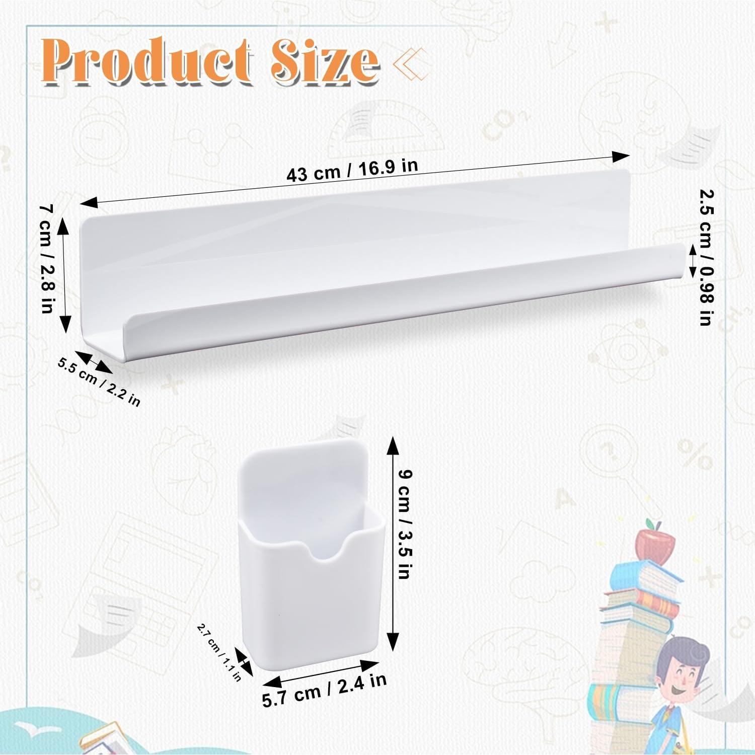 Estante de Libros Magnético CUALFEC 2 Pcs Acrílico 44.2x8.4x7.9 cm