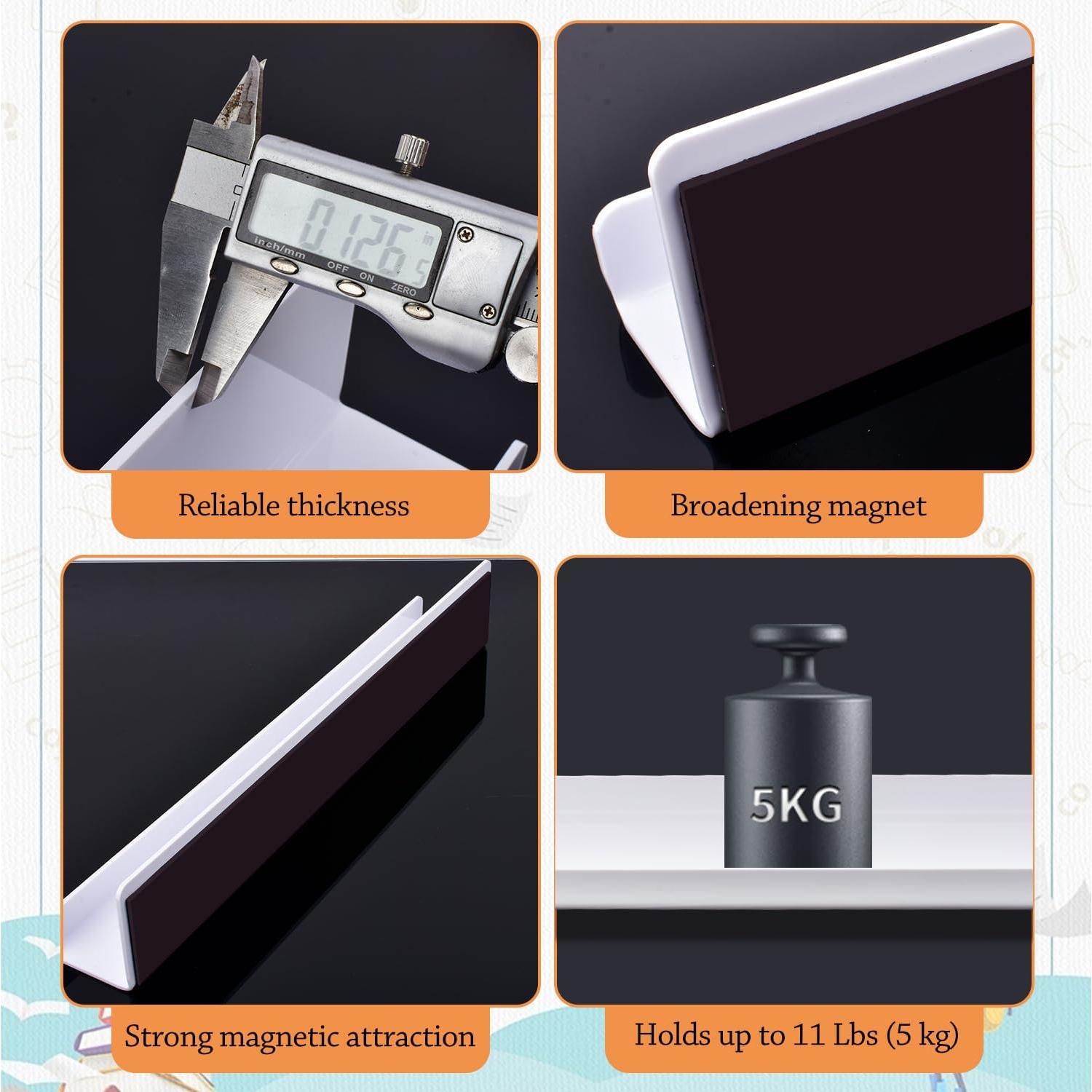 Estante de Libros Magnético CUALFEC 2 Pcs Acrílico 44.2x8.4x7.9 cm