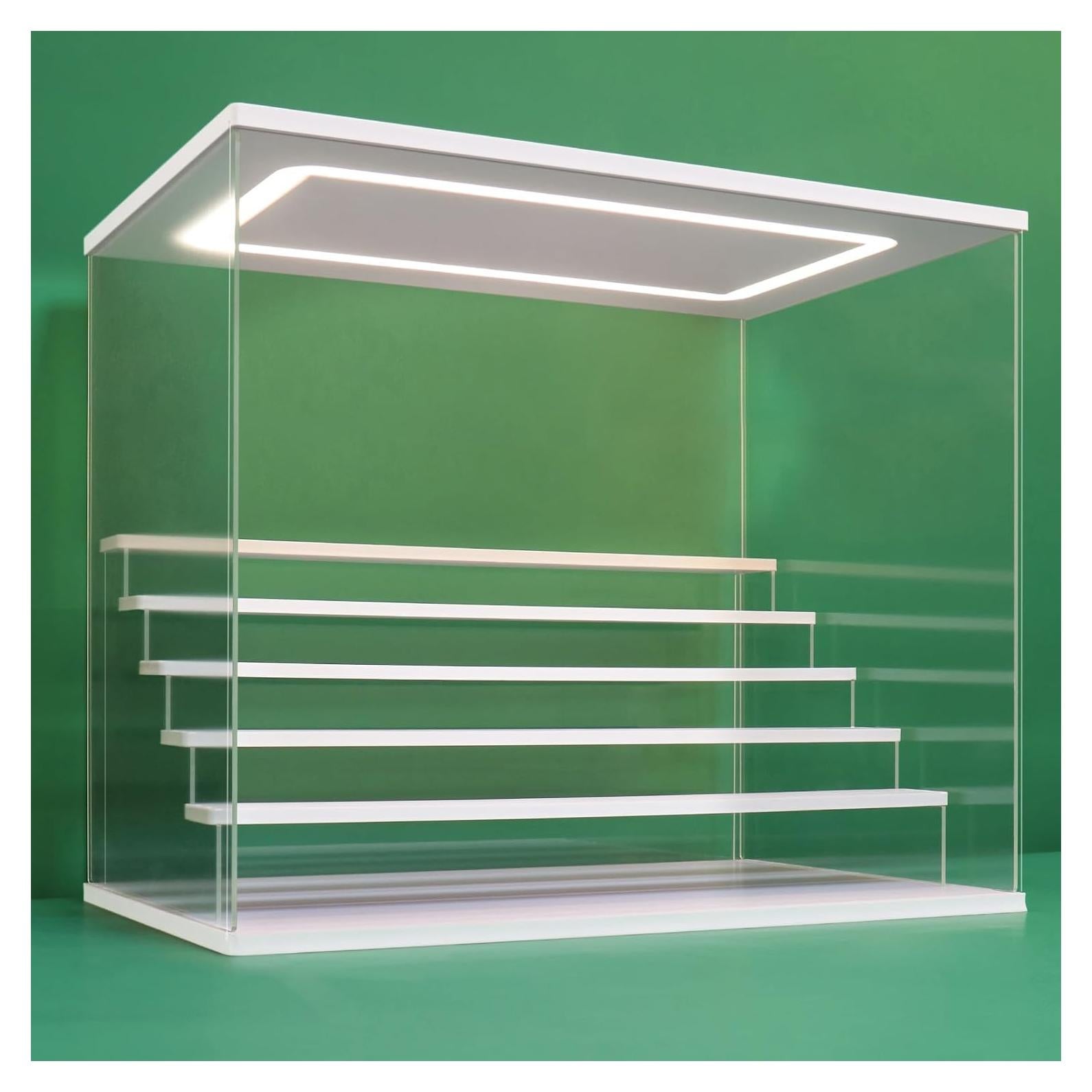 Estante de Exhibición Acrílico Transparente NONEMEY 6 Niveles con Luz LED